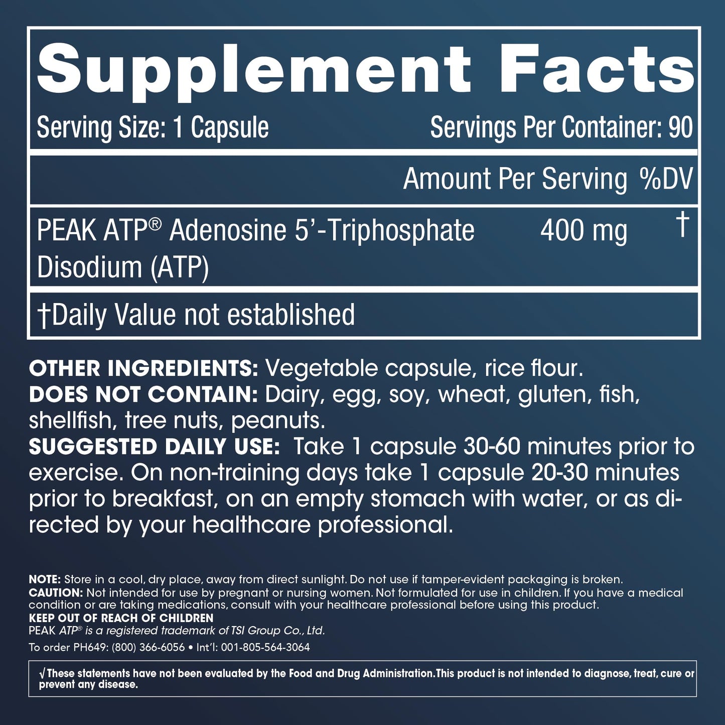 ProHealth Longevity ATP - 400 mg X 90 Servings, PeakATP Patented Pure ATP to Maintain Cellular Energy, Muscle Strength, and Cognitive Function, Supports Heart Health & Metabolic Efficiency