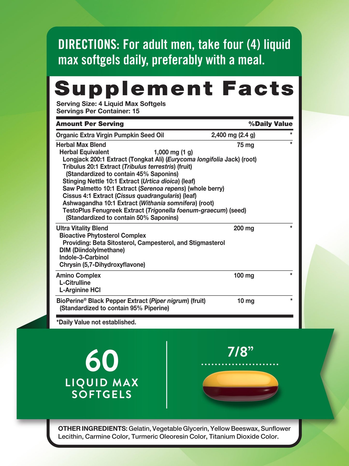 Nature's Truth Testosterone Supplement for Men | with Ashwagandha, Tongkat Ali, and Tribulus Terrestris | 60 Softgels | Non-GMO & Gluten Free Formula