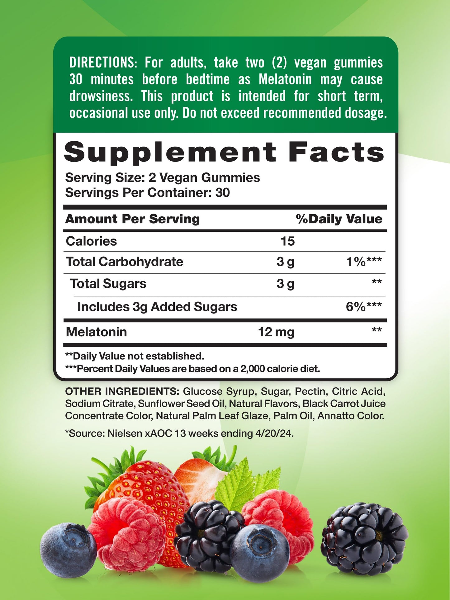 Nature's Truth Melatonin Gummies | 12mg | Mixed Berry Flavor | Vegan, Non-GMO & Gluten Free Supplement