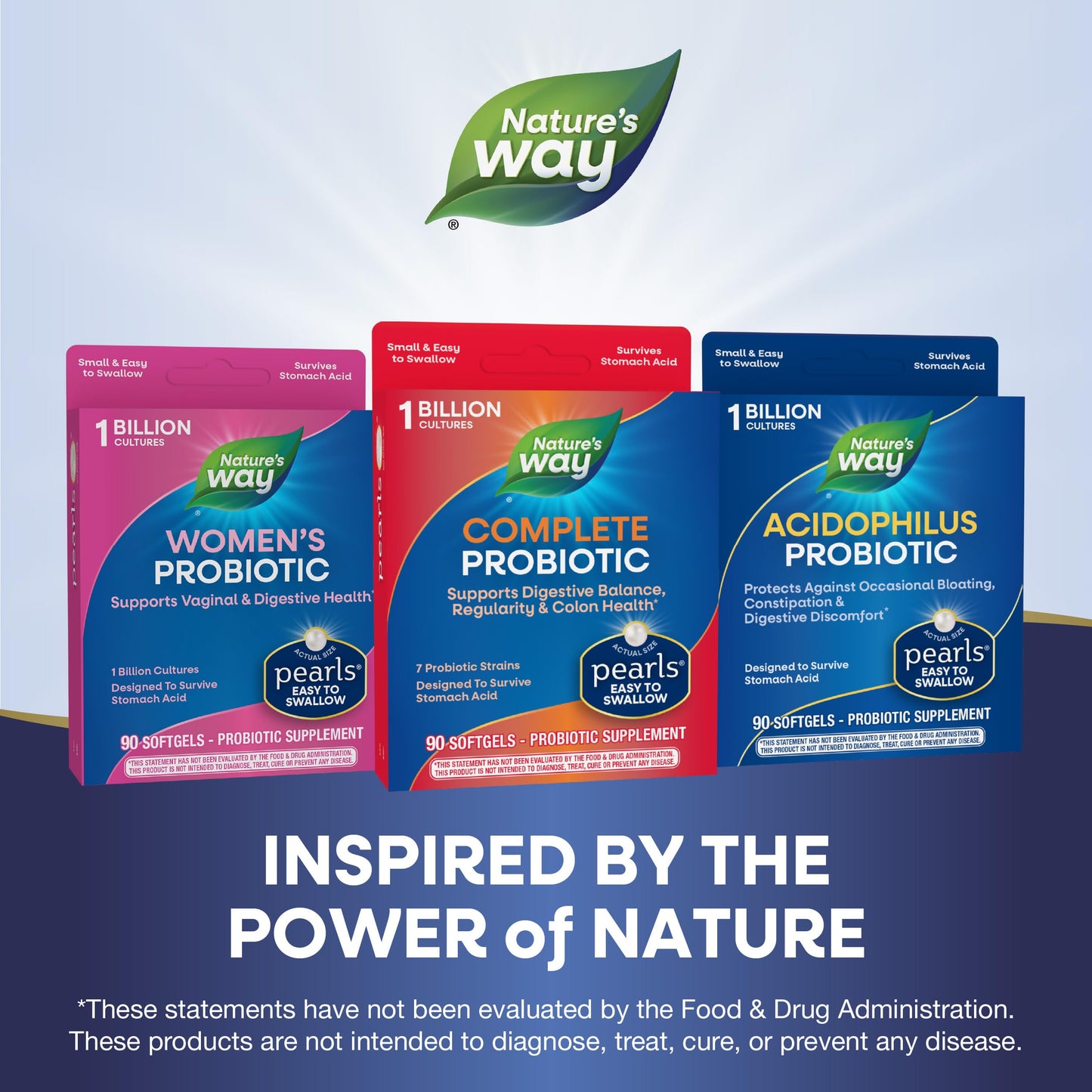 Nature's Way Complete Probiotic Pearls, Supports Digestive Balance*, 1 Billion Live Cultures, Supplement for Men and Women, No Refrigeration Required, 90 softgels (Packaging May Vary)