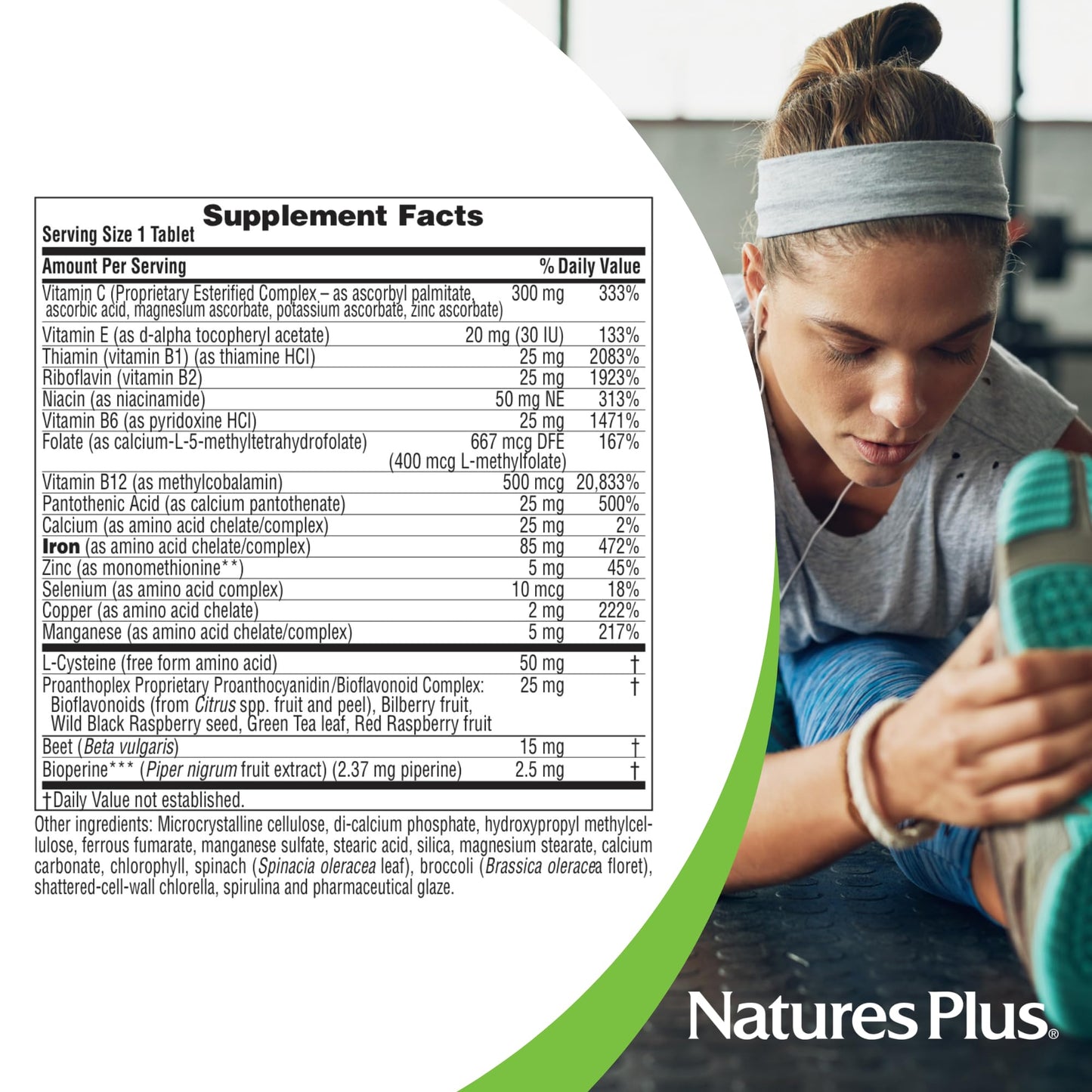 NaturesPlus Hema-Plex Iron - 30 Slow-Release Tablets - 85 mg Chelated Iron - Total Blood Health - With Vitamin C & Bioflavonoids - Non GMO, Vegetarian & Gluten Free - 30 Servings