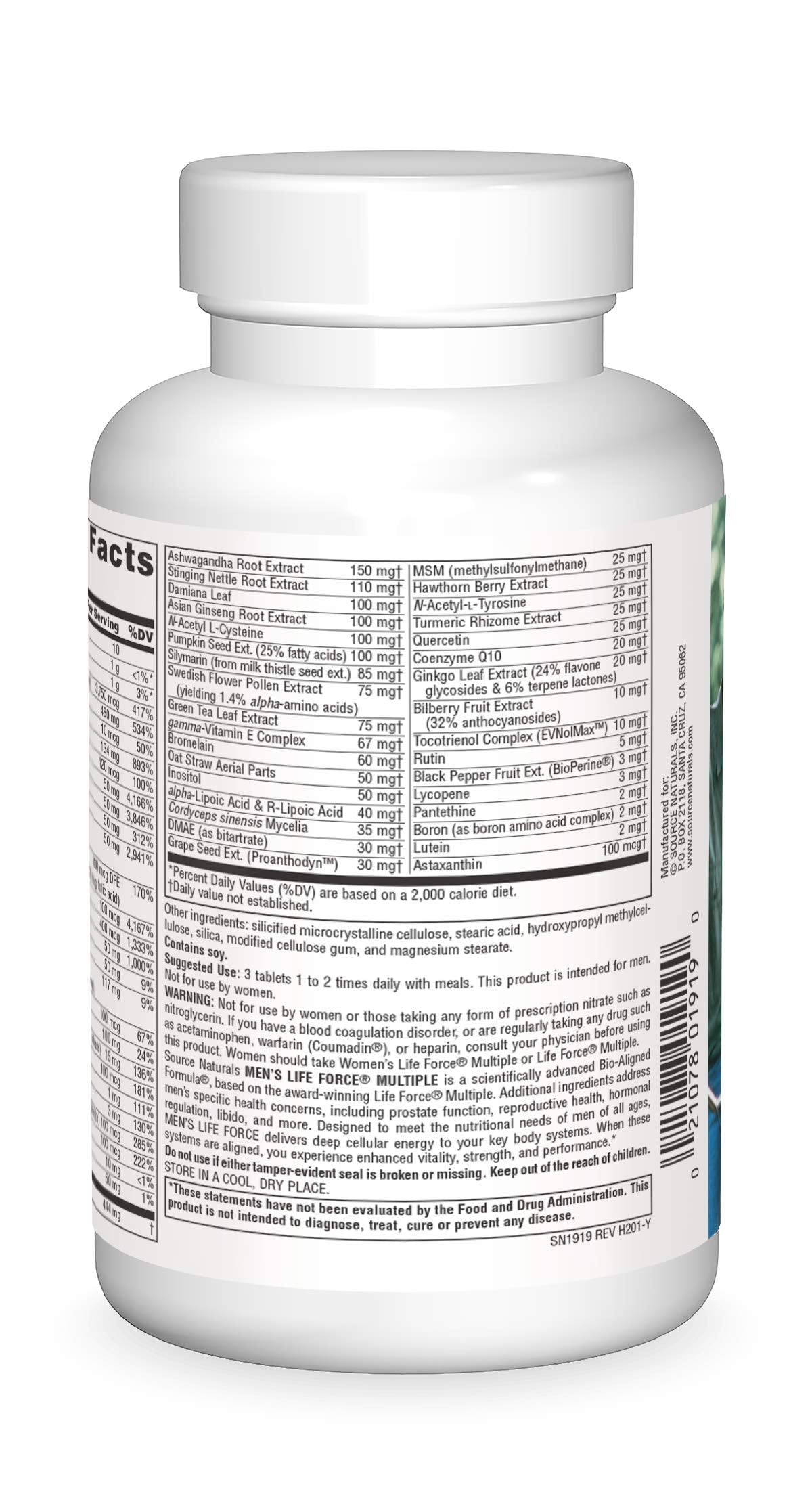 Pre-Order | Arrives in 5–10 Days – Source Naturals Men's Life Force - 90 tabs