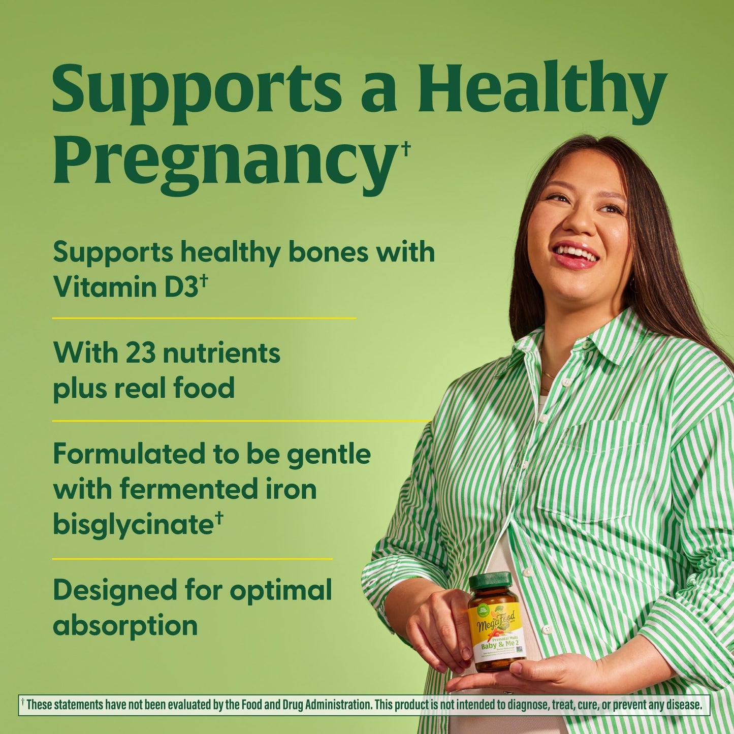 MegaFood Baby & Me 2 Prenatal Multi - Prenatal Vitamins for Women with Choline, Methyl Folate, Iron - Gluten-Free, Vegetarian, Pre Natal Multivitamin for Women - 60 Tablets, 30 Servings