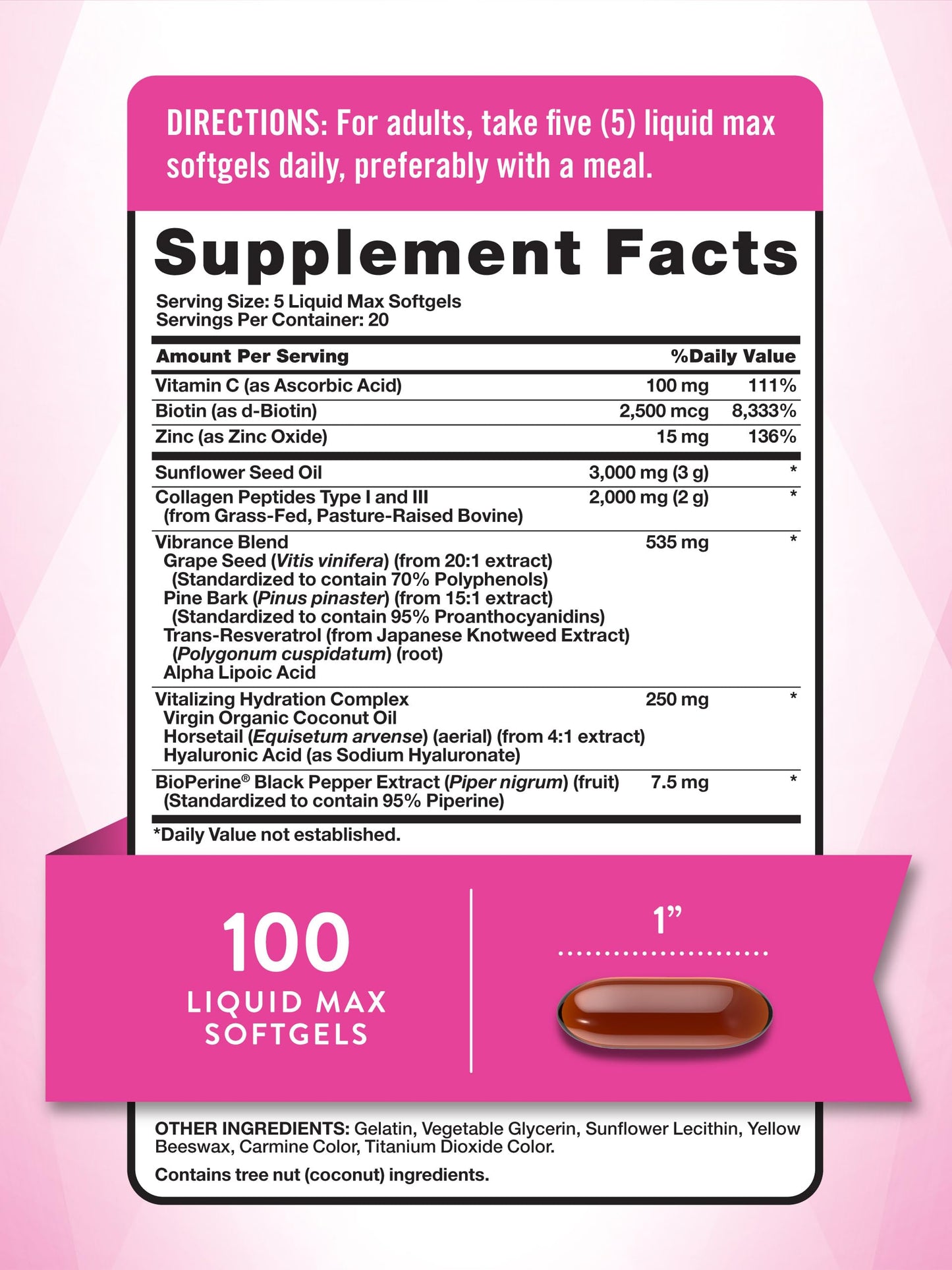 Nature's Truth Collagen Beauty Supplement | 100 Liquid Max Softgels | Non-GMO & Gluten Free Pills | Hydrating Formula