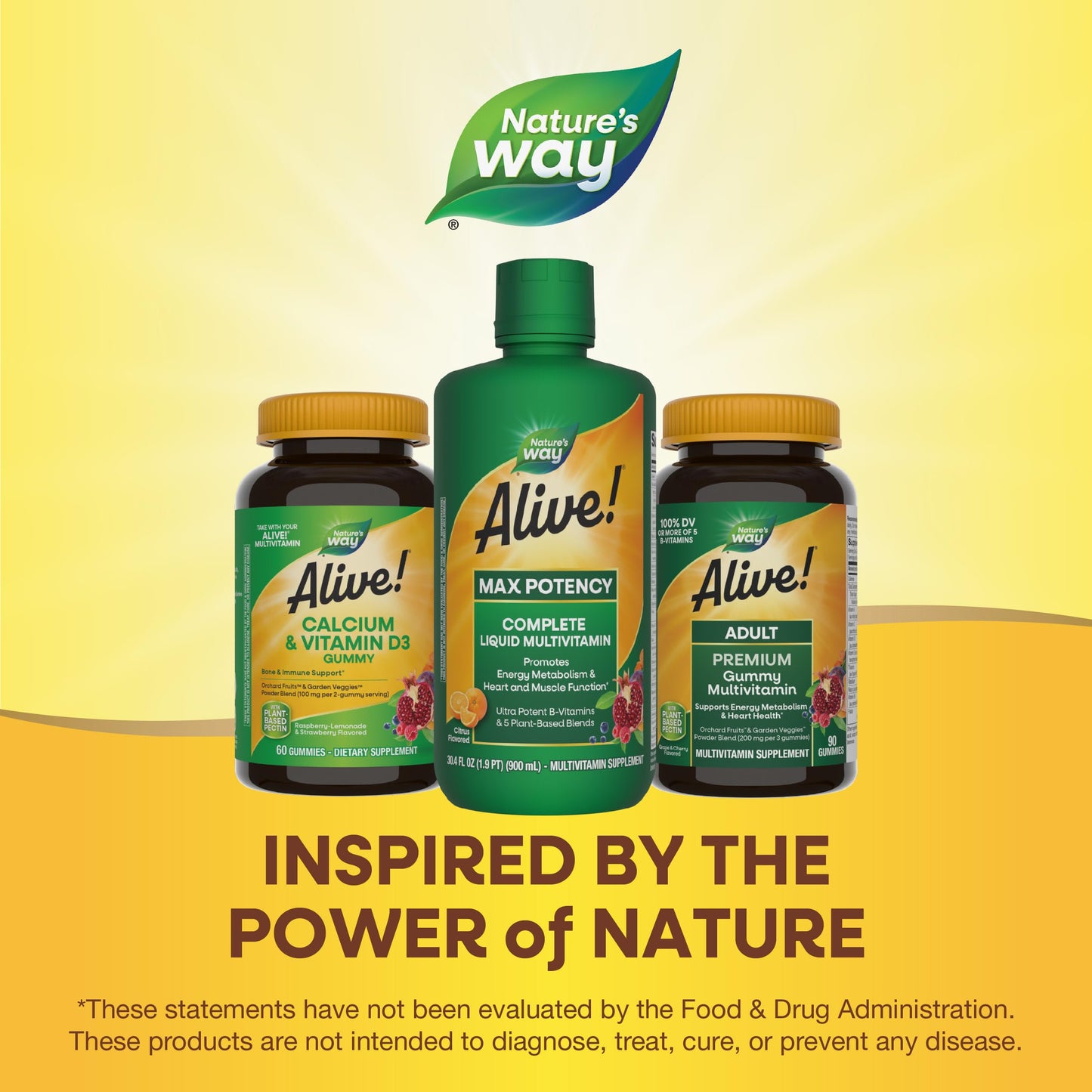 Nature's Way Alive! Max Potency Complete Liquid Multivitamin for Women and Men, Antioxidants Beta Carotene, Vitamins C & E, and Food-Based Blends, Citrus Flavored, 30.4 Fl Oz