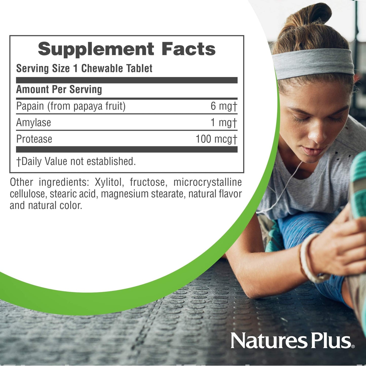 Natures Plus Papaya Enzyme - 6 mg Papain - All Natural Digestive Aid Supplement, Contains Amylase & Protease - 360 Chewable Tablets (360 Servings)