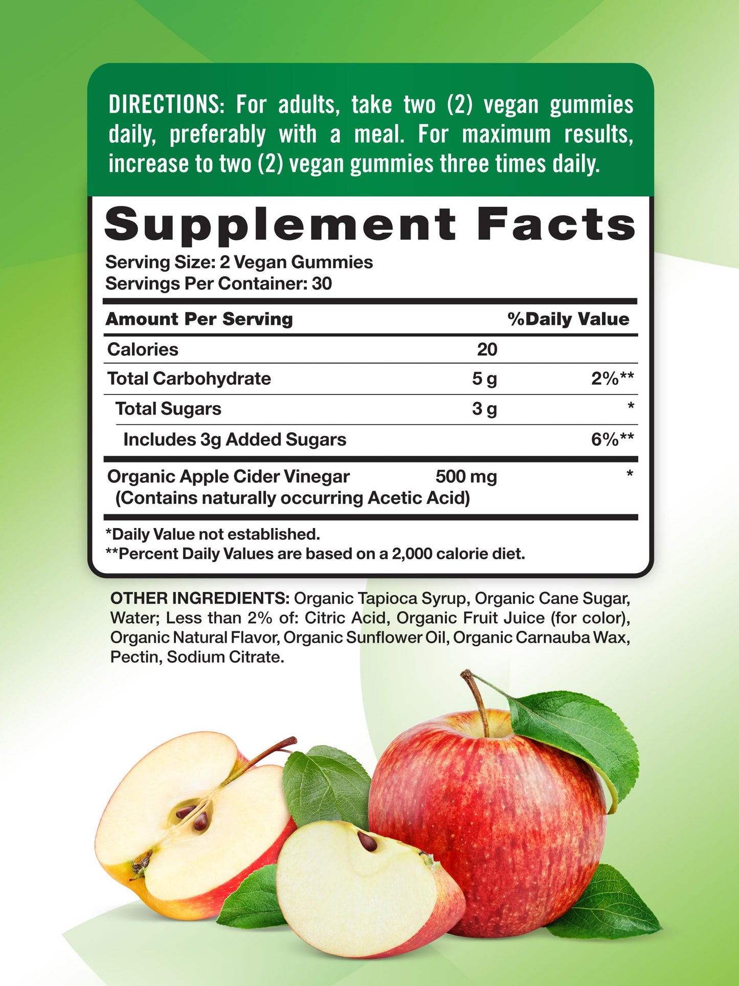 Nature's Truth Organic Apple Cider Vinegar Gummies | 60 Count | Vegan, Gluten Free & Non-GMO Supplement | USDA Organic | Apple Flavor