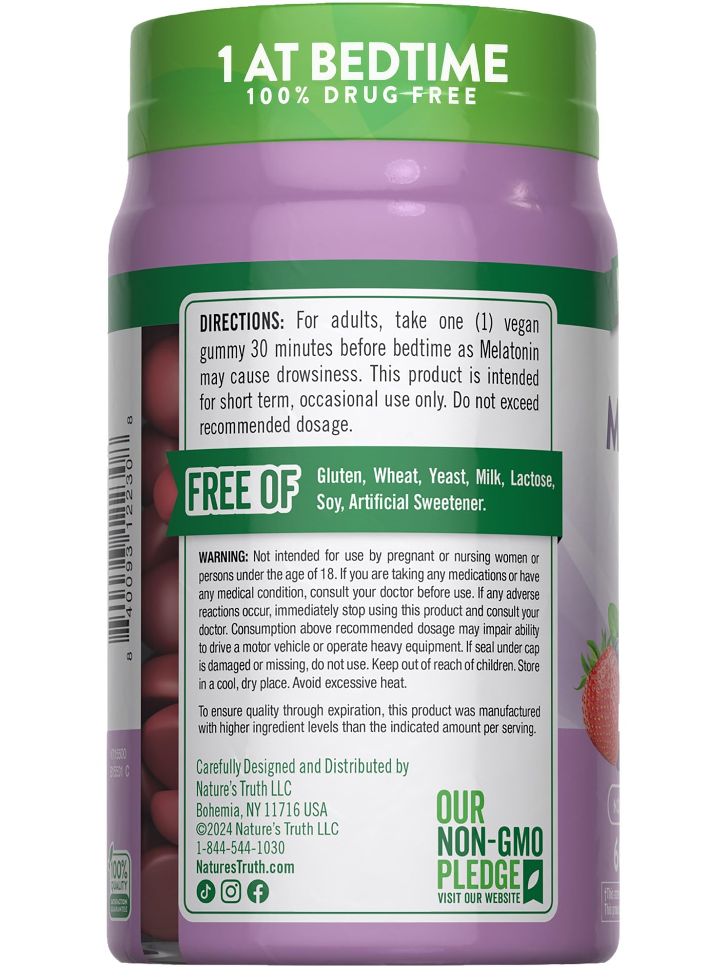 Nature's Truth Melatonin Gummies 5mg | 60 Count | Mixed Berry Flavor | Vegan, Non-GMO & Gluten Free Supplement