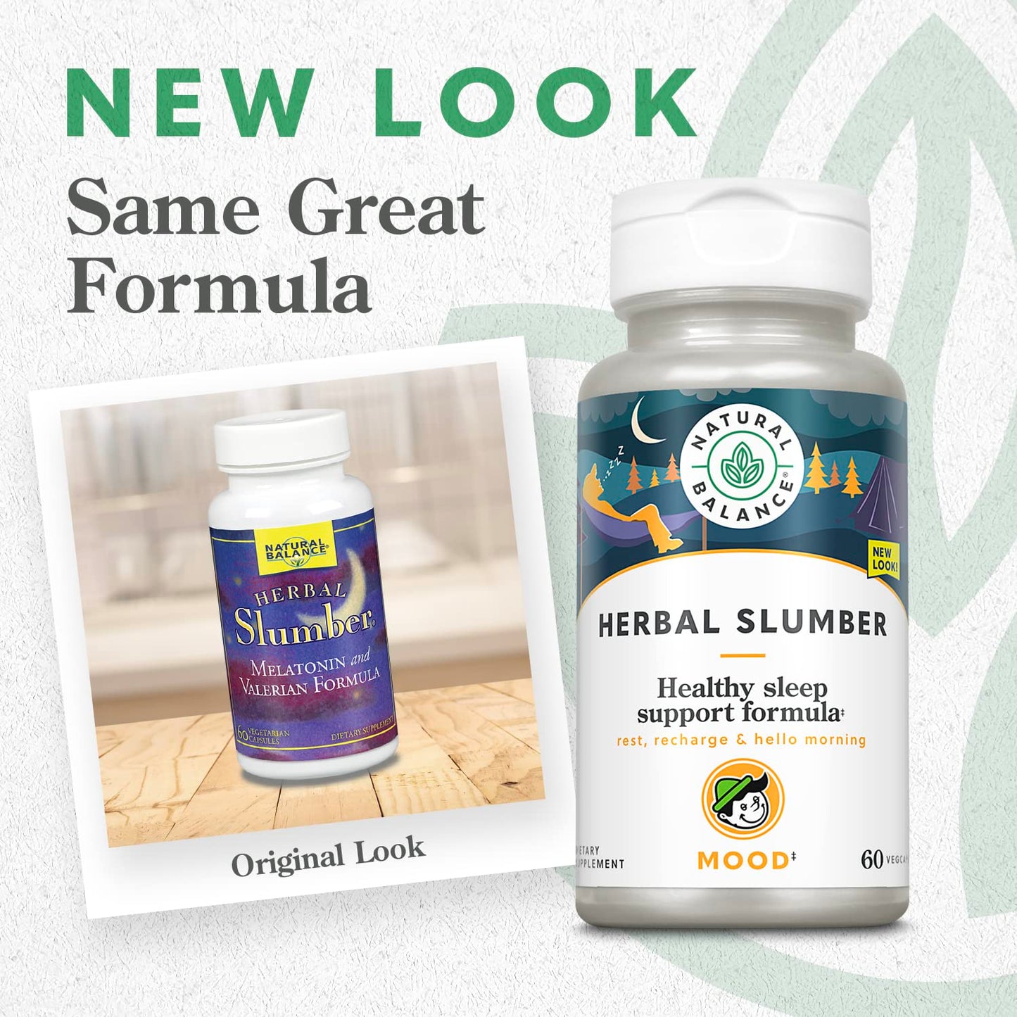 Natural Balance Herbal Slumber Supplement | Relaxation & Sleep Support Formula with Melatonin,Valerian & Hops | 60 VegCaps