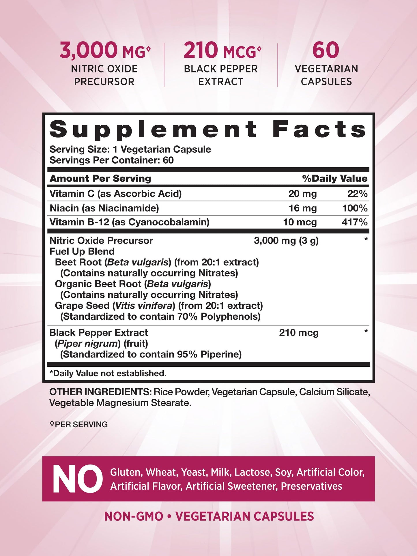 Nature's Truth Beet Root Capsules | 60 Count | Nitric Oxide for Men and Women | Vegan, Non-GMO & Gluten Free Supplement