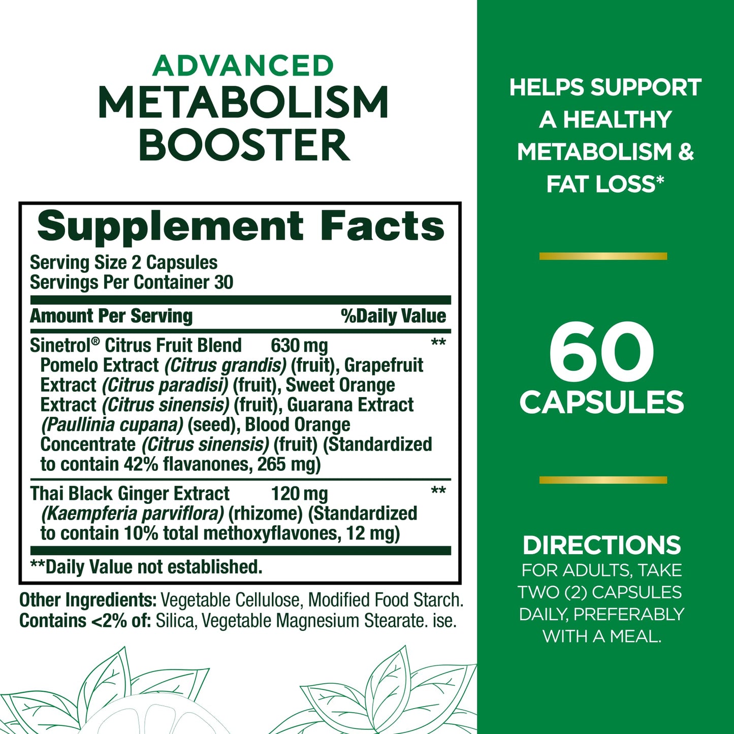 Nature's Bounty Advanced Metabolism Booster, Helps Support Healthy Metabolism & Fat Loss, 60 Capsules