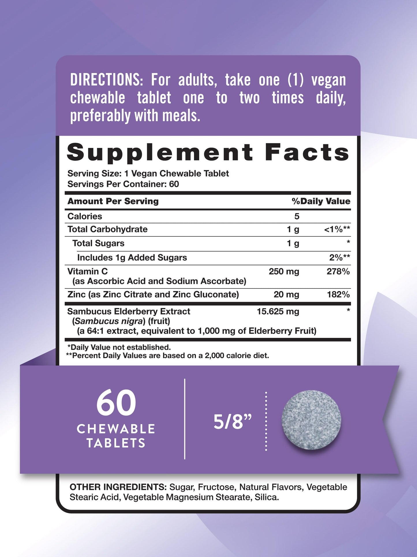 Nature's Truth Elderberry Immune Complex | 60 Chewable Tablets | Plus Vitamin C & Zinc | Mixed Berry | Vegan, Non-GMO, & Gluten Free Supplement