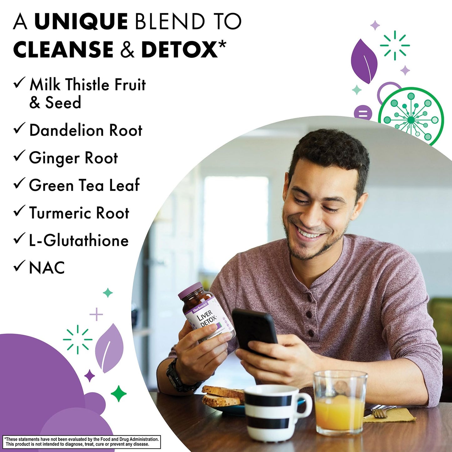 Pre-Order | Arrives in 5–10 Days – Bluebonnet Nutrition Liver Detox, Liver Health*, Antioxidant Protection*, Soy-Free, Gluten-Free, Kosher Certified, Non-GMO, Dairy-Free, 30 Vegetable Capsules, 30 Servings
