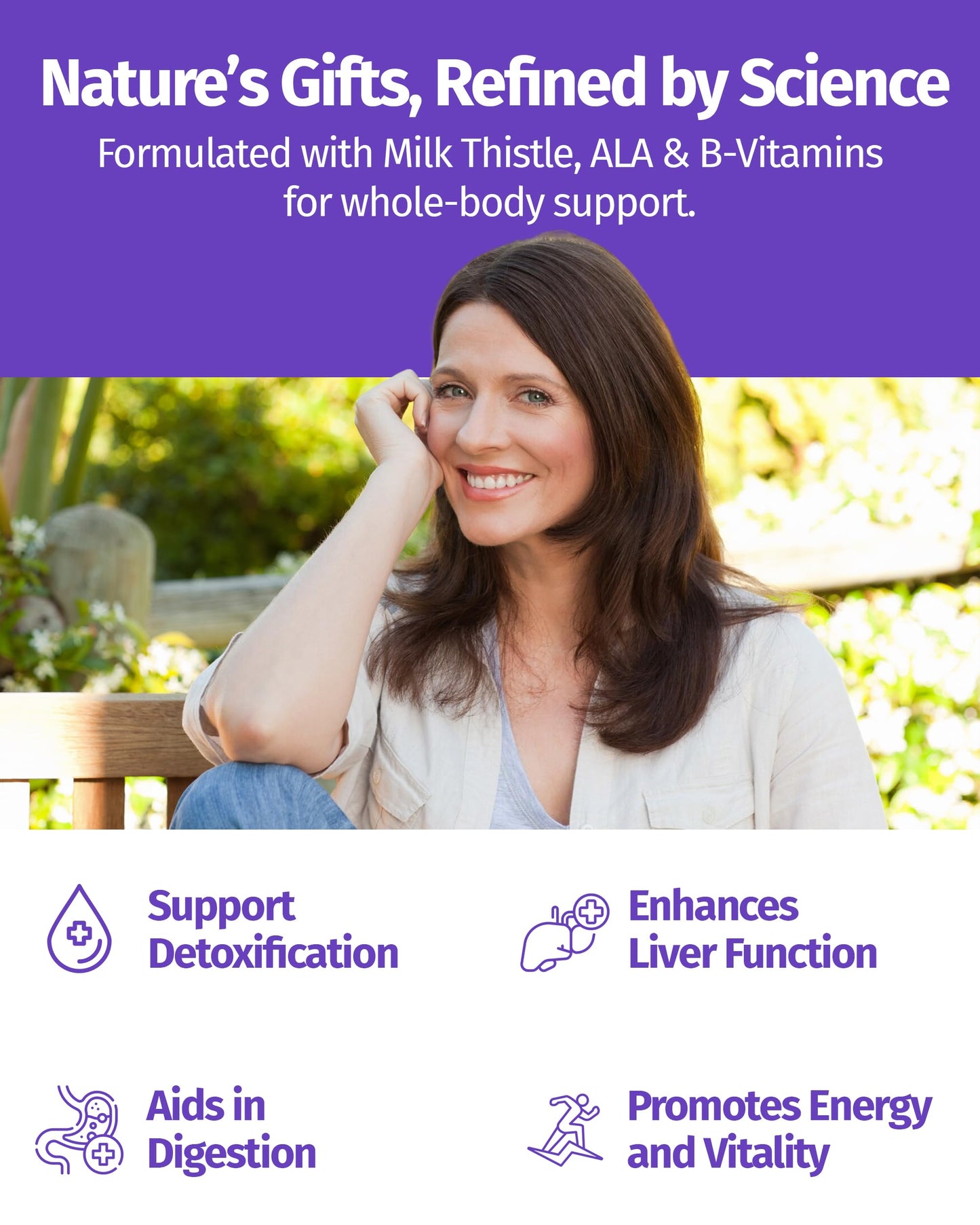 1 Body Liver Support Supplement – Milk Thistle, Dandelion Root & Artichoke for Liver Cleanse & Function, Natural Liver Health Formula, Non-GMO, Vegan 60 Capsules