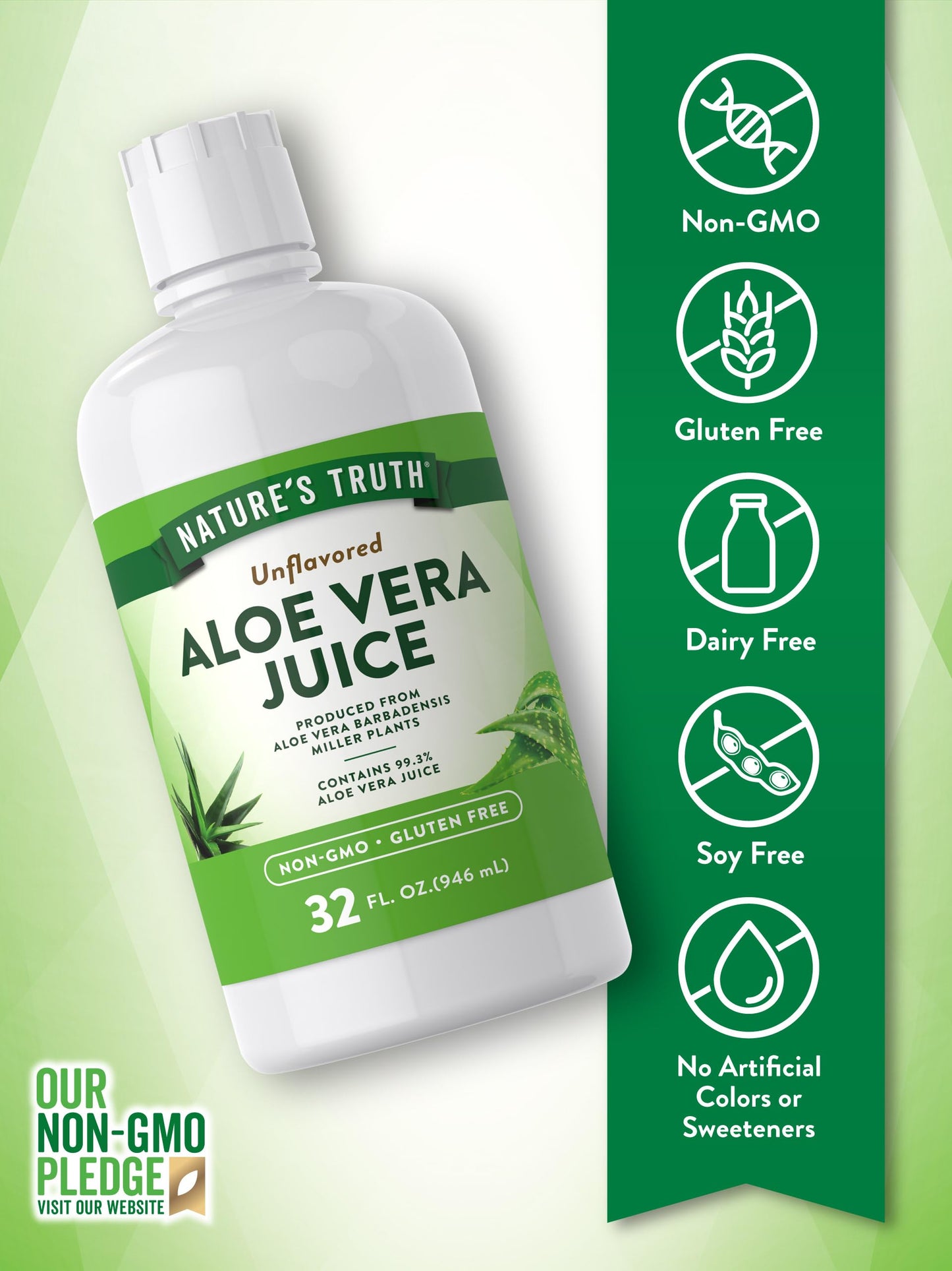 Nature's Truth Aloe Vera Juice | 32 fl oz | Unflavored and Gluten Free Drink