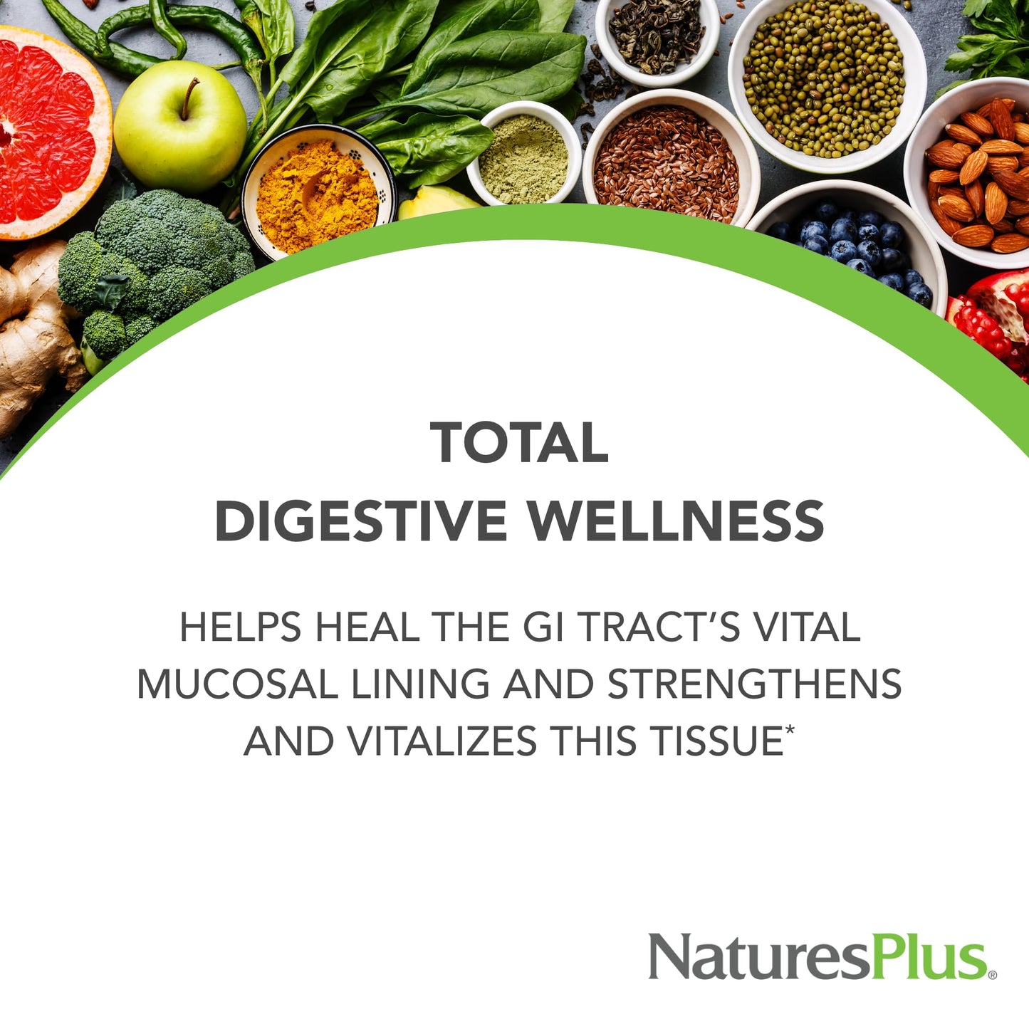 Natures Plus GI Natural Total Digestive Wellness - 90 Bi-Layered Tablets, Pack of 3 - with L-Glutamine, Probiotics, Prebiotics & Enzymes - Gluten Free - 90 Total Servings