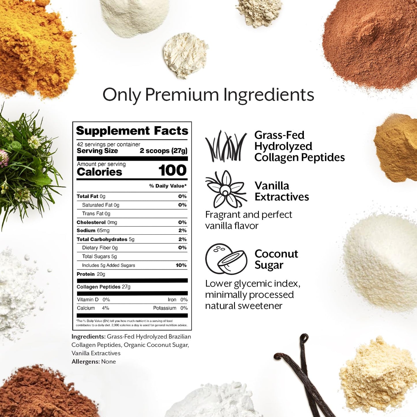 ProMix Nutrition Collagen Peptides, Vanilla - Hydrolyzed Collagen Protein Promotes Healthy Skin, Bones, Joints & Recovery Support - Add to Shakes, Smoothies, Beverages - 2.5 Pound (Pack of 1)