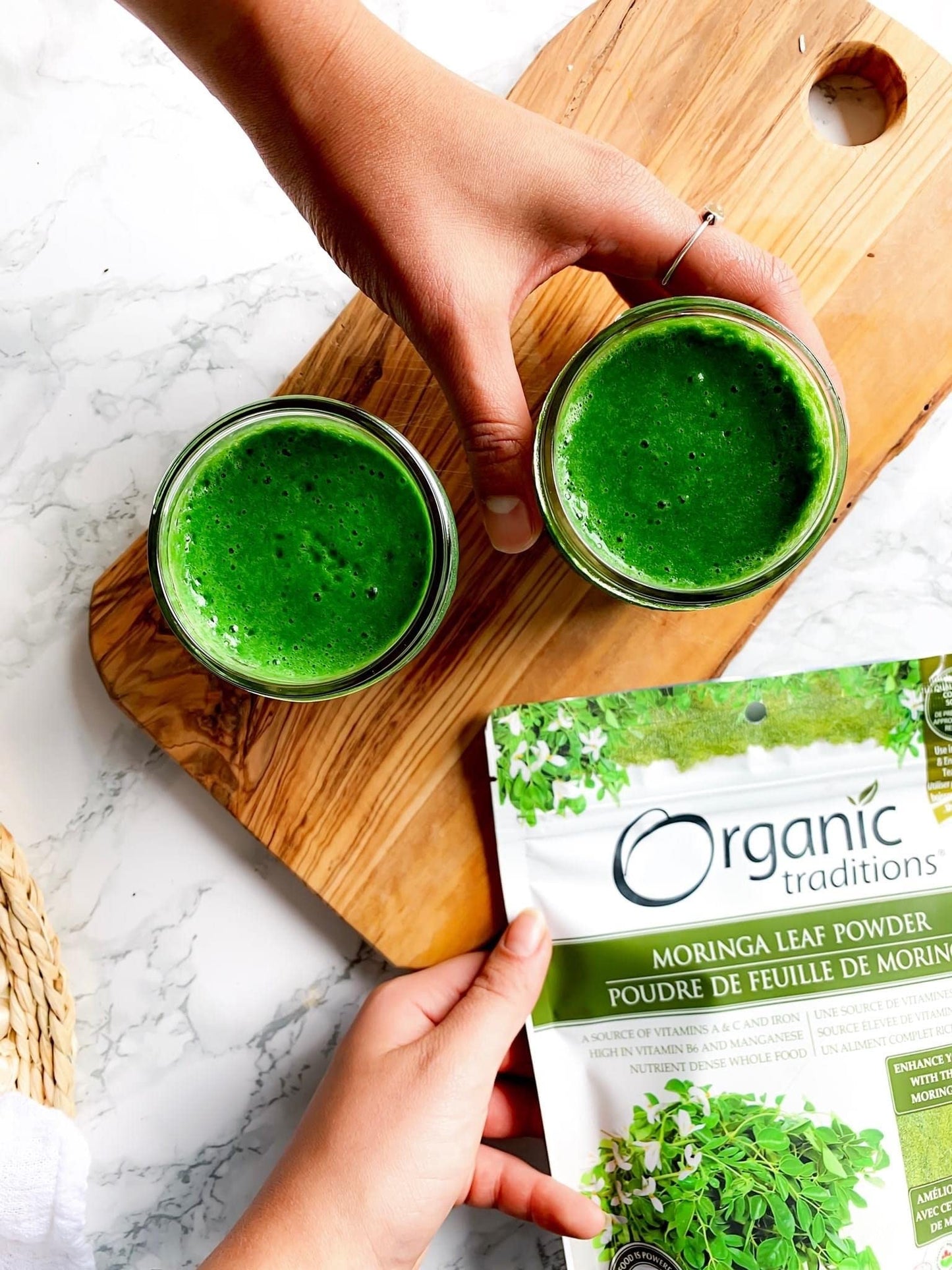Organic Traditions Organic Moringa Powder Organic Moringa Leaves Extract Vegan Non-GMO Organic Superfood Natural Moringa Supplement, 7oz (200g) Bag, 40 Servings per Bag