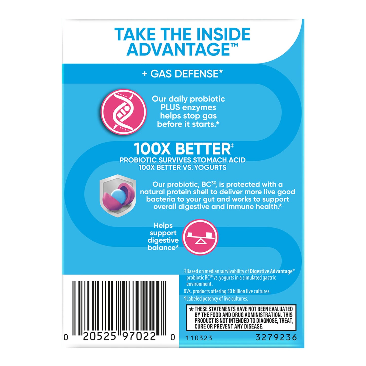 Digestive Enzyme and Probiotic Capsule- Digestive Advantage 32 Capsules, Survives 100x Better than regular 50 billion CFU, Breaks down food, helps prevent gas