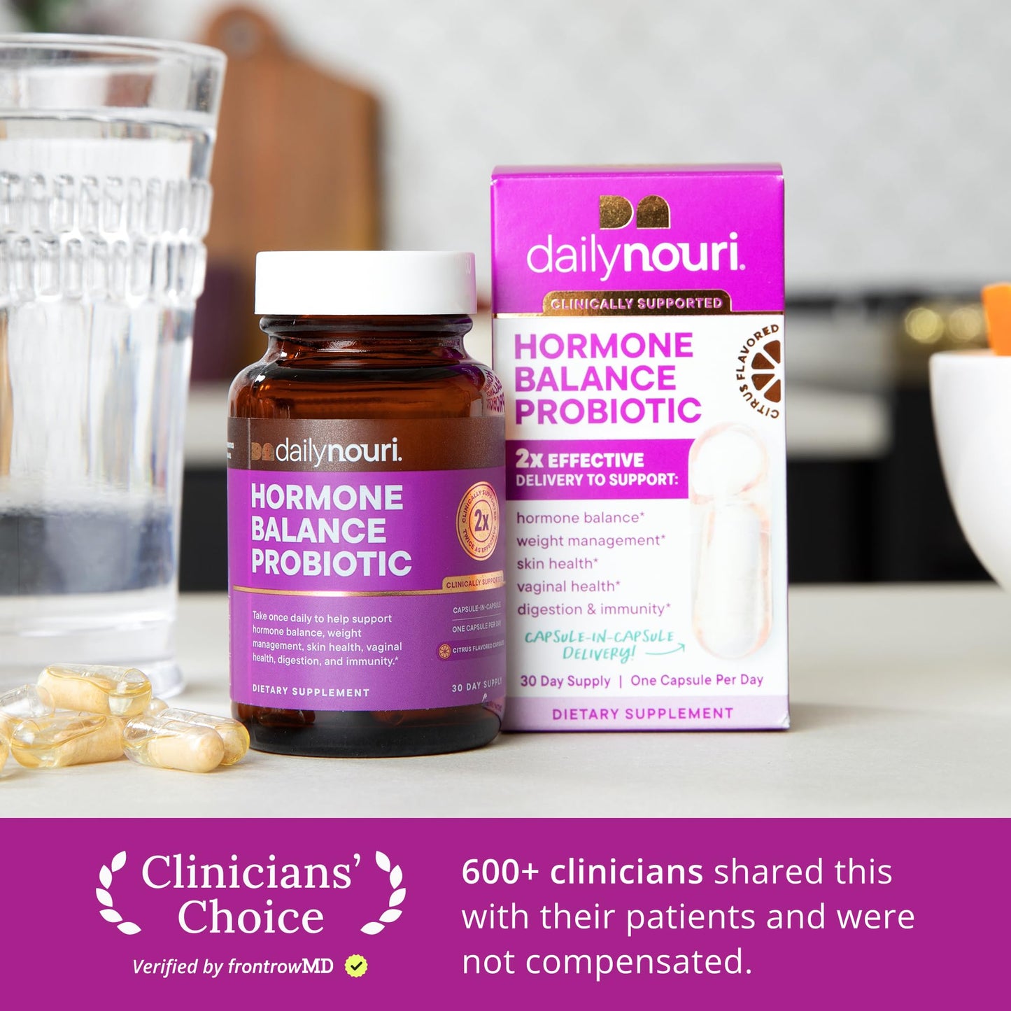 Pre-Order | Arrives in 5–10 Days – Daily Nouri Hormone Balance Probiotic | for PCOS, Vaginal pH, Yeast Balance, Skin Health, Digestion & Immunity | 7 Probiotic Strains & Vegan Ahiflower Omega Oil | 30-Day Supply