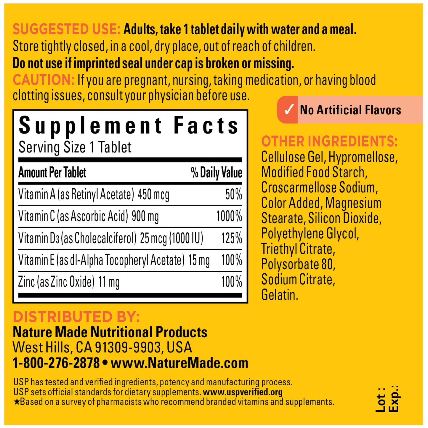 Nature Made Super C with Vitamin D3 and Zinc, Dietary Supplement for Immune Support, 60 Tablets, 60 Day Supply (Pack of 2)