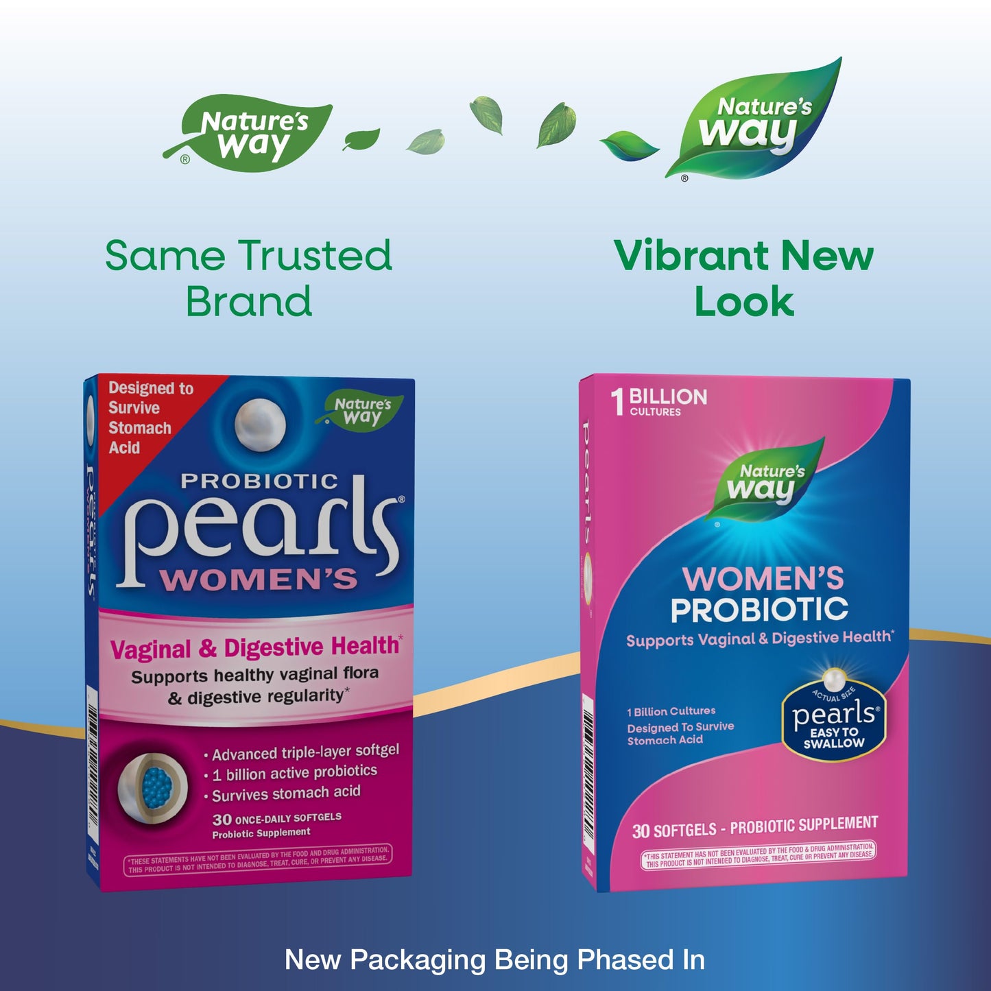 Nature's Way Women's Probiotic Pearls, Supports Vaginal and Digestive Health*, Protects Against Occasional Constipation & Bloating*, 1 Billion Live Cultures, 30 Softgels (Packaging May Vary)