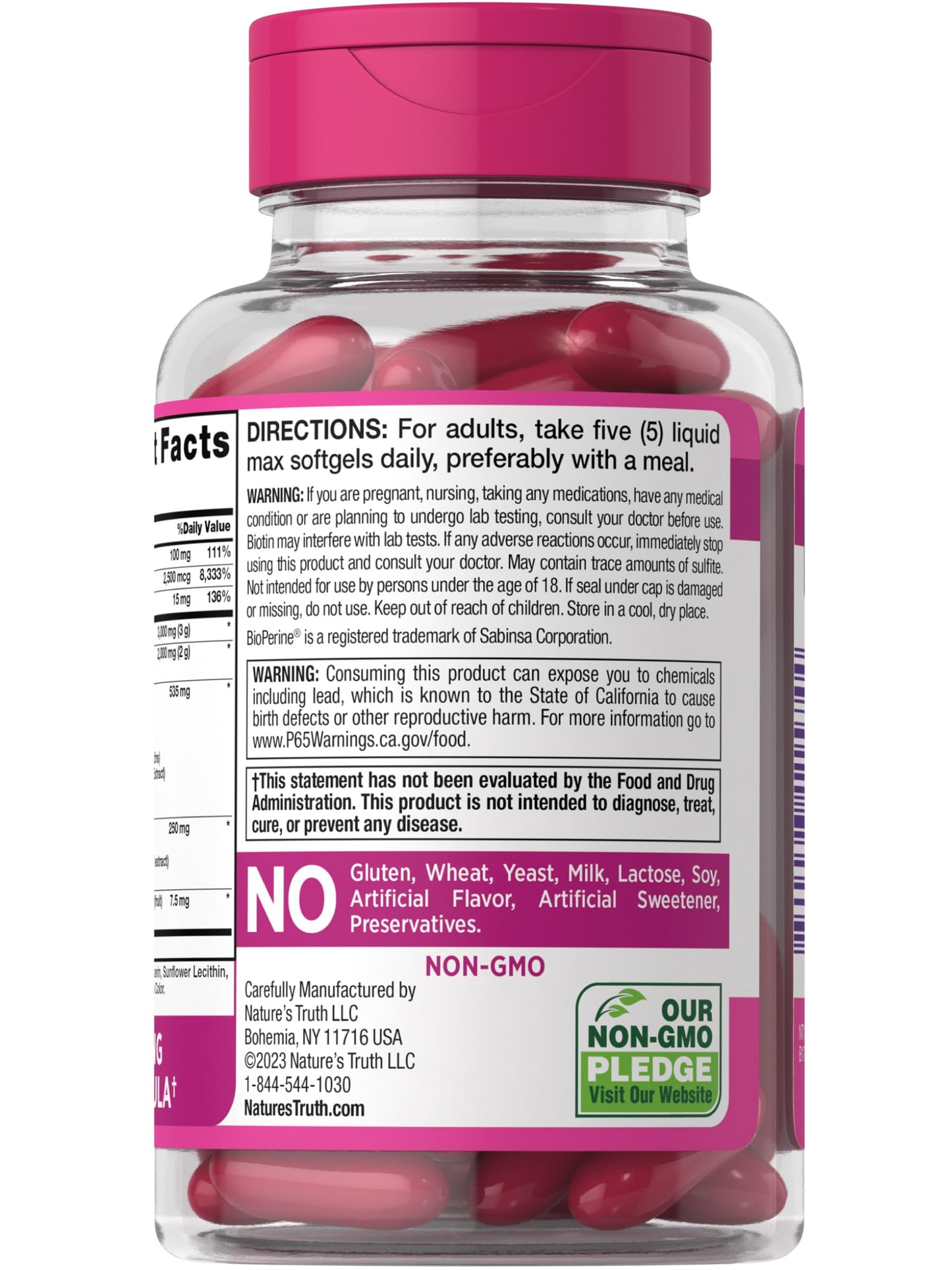 Nature's Truth Collagen Beauty Supplement | 100 Liquid Max Softgels | Non-GMO & Gluten Free Pills | Hydrating Formula