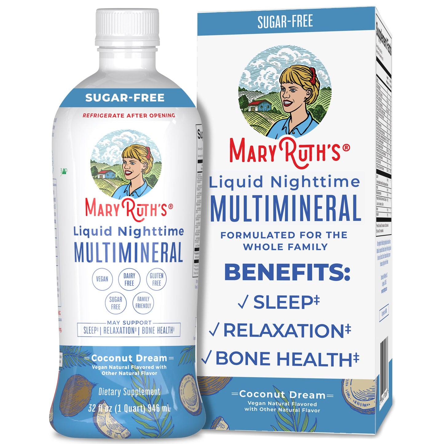 MaryRuth Organics Women's MultivitaminLustriva Hair Growth, Menopause Support, & Daily Liquid Multimineral, 3-Pack Bundle for Hair Support, Skin Health, Immune Support, Gut Health, and Sleep Support