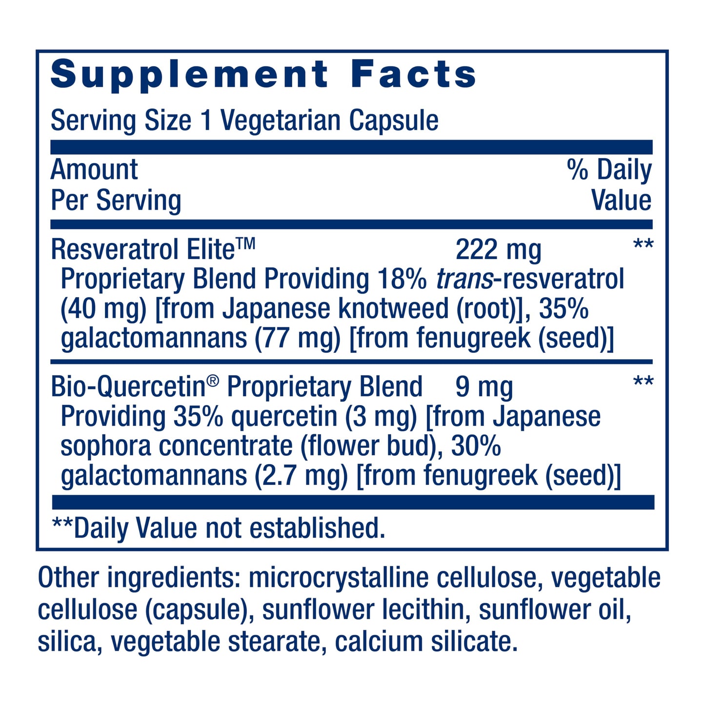 Life Extension Optimized Resveratrol Elite, Trans-resveratrol, quercetin, Healthy Aging, Heart Health, Brain Health, oxidative Stress, Gluten-Free, Non-GMO, Vegetarian, 60 Capsules