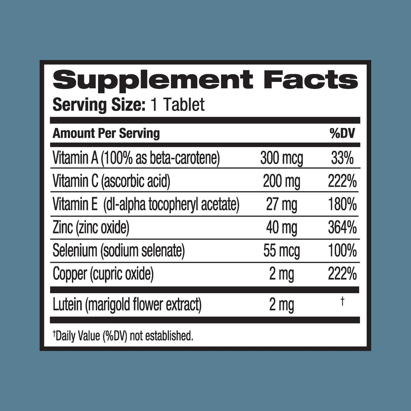 Ocuvite Eye Vitamin & Mineral Supplement, Lutein & Antioxidant Vitamins A, C & E, Zinc for Eye Health & Macular Support, Ocular Vitamins for Eyes, 60 Tablets