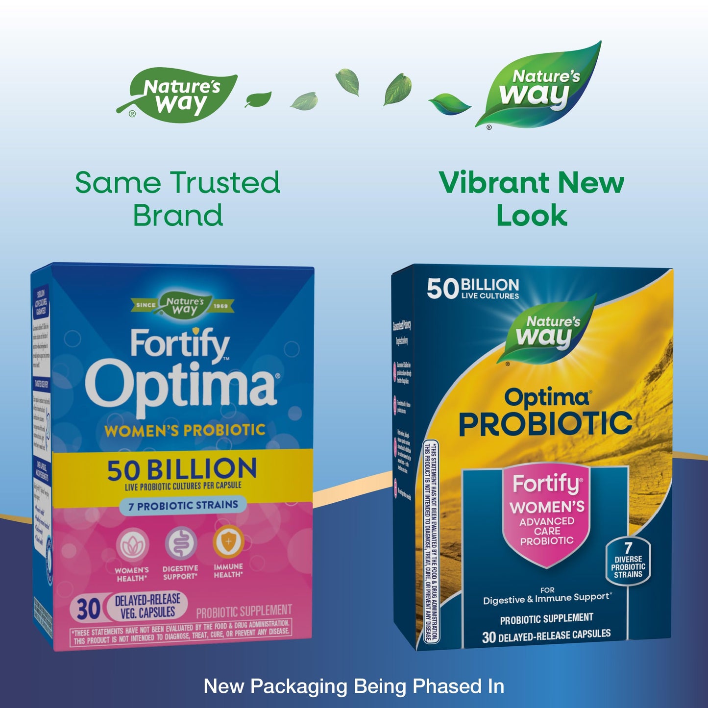 Nature's Way Fortify Optima Probiotic for Women, 50 Billion Live Cultures, 7 Strains, Supports Digestive and Immune Health*, 30 Capsules (Packaging May Vary)
