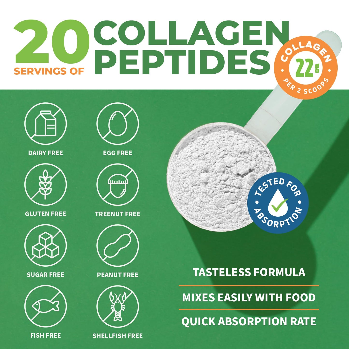 Pre-Order | Arrives in 5–10 Days – Collagen Peptides Powder Unflavored - Hydrolyzed Collagen Protein Powder Type 1, 2 & 3 - Grass Fed Keto Collagen Powder for Women & Men - Vital Hair, Skin, Nails, Joints, Recovery, 11g Per Serving