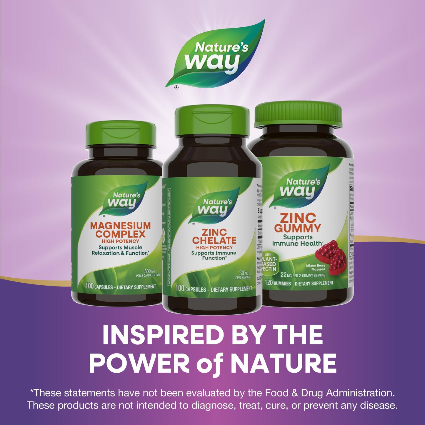 Nature's Way Zinc Chelate, Supports Immune Function*, 30 mg per Serving, 100 Capsules (Packaging May Vary)