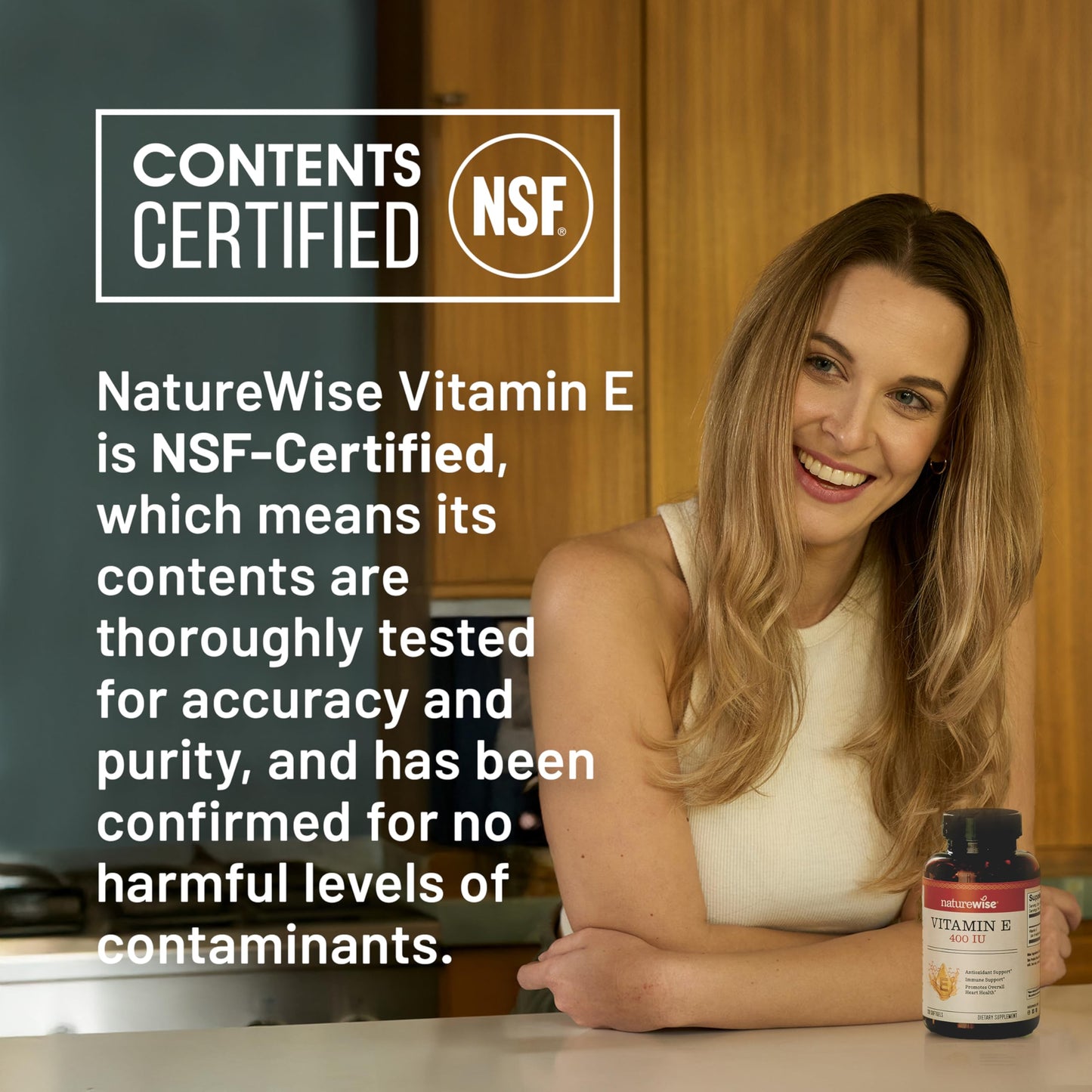 NatureWise Vitamin E 400 IU Softgels (180mg DL-Alpha) - Dairy, Gluten, and Soy Free, Non-GMO Antioxidant Dietary Supplement for Skin, Heart, Eye, and Immune Health Support - 2-Month Supply, 60 Count
