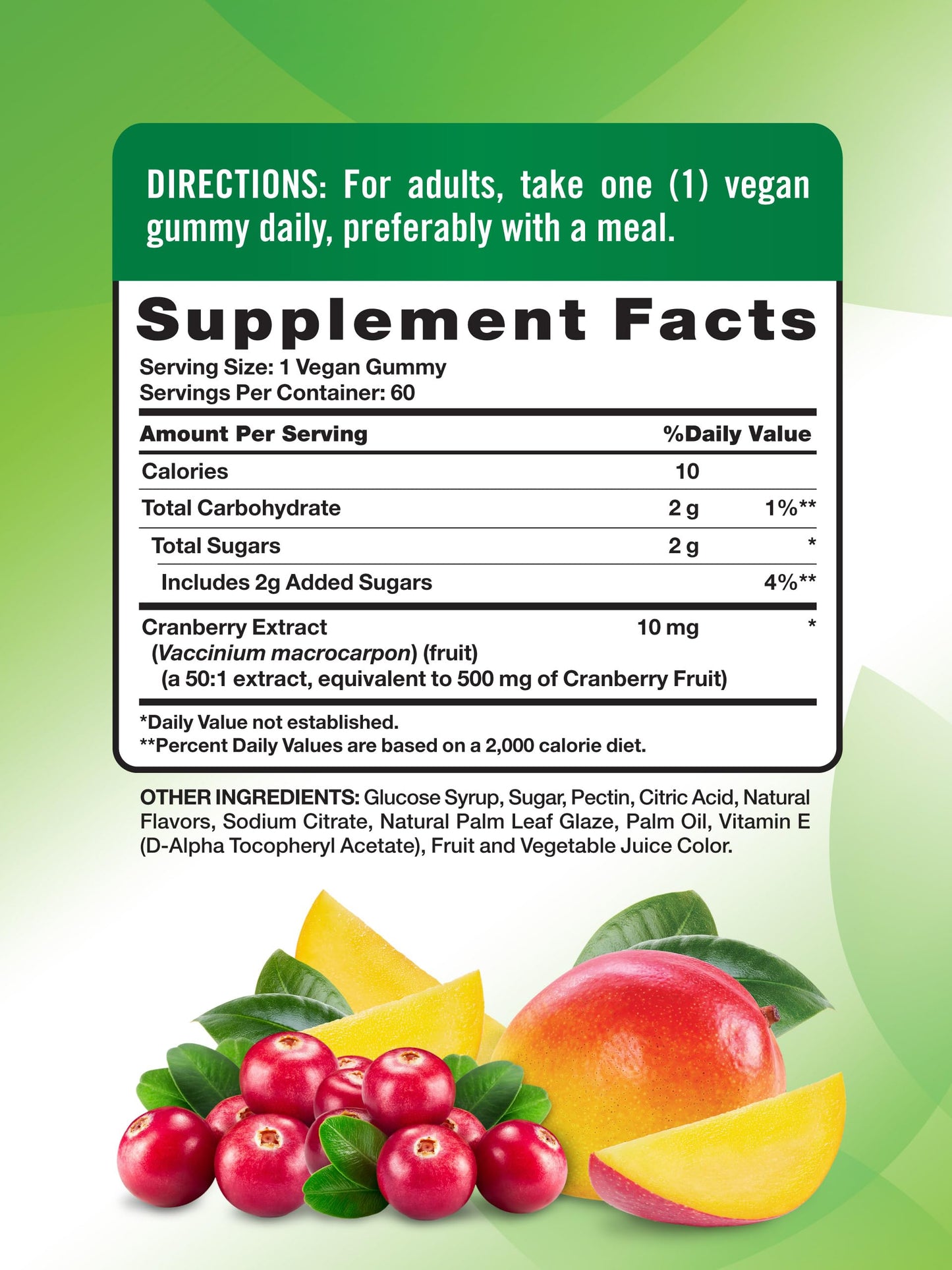 Nature's Truth Cranberry Gummies | 60 Count | Vegan, Non-GMO & Gluten Free Supplement | Cranberry Mango Flavor