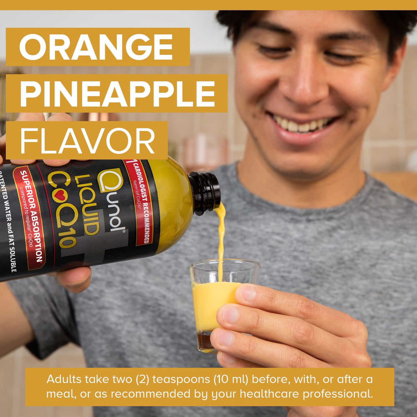Qunol CoQ10 Liquid Supplement 100mg, Superior Absorption, Natural Form of Coenzyme Q10, Antioxidant for Heart Health, Orange Pineapple Flavored, 90 Servings, 30.4 oz Bottle