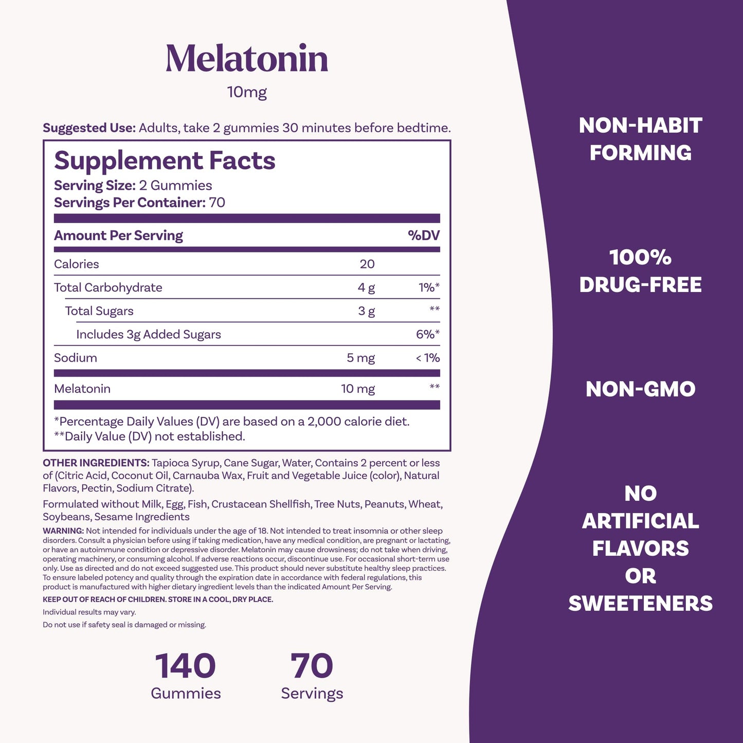 Natrol Melatonin Gummies, Sleep Support for Adults, Melatonin 10 mg, 140 Strawberry-Flavored, Up to 70 Days