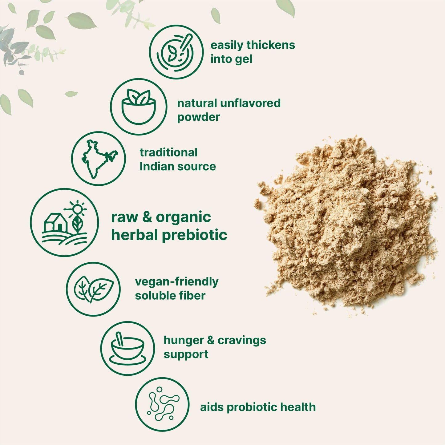 Pre-Order | Arrives in 5–10 Days – Organic Psyllium Husk Powder, 2 Pounds (32Oz) - Unflavored - Soluble Fiber Supplement for Baking, Smoothie and Beverage, India Origin, Keto Diet, Gluten Free, No GMOs, and Vegan Friendly