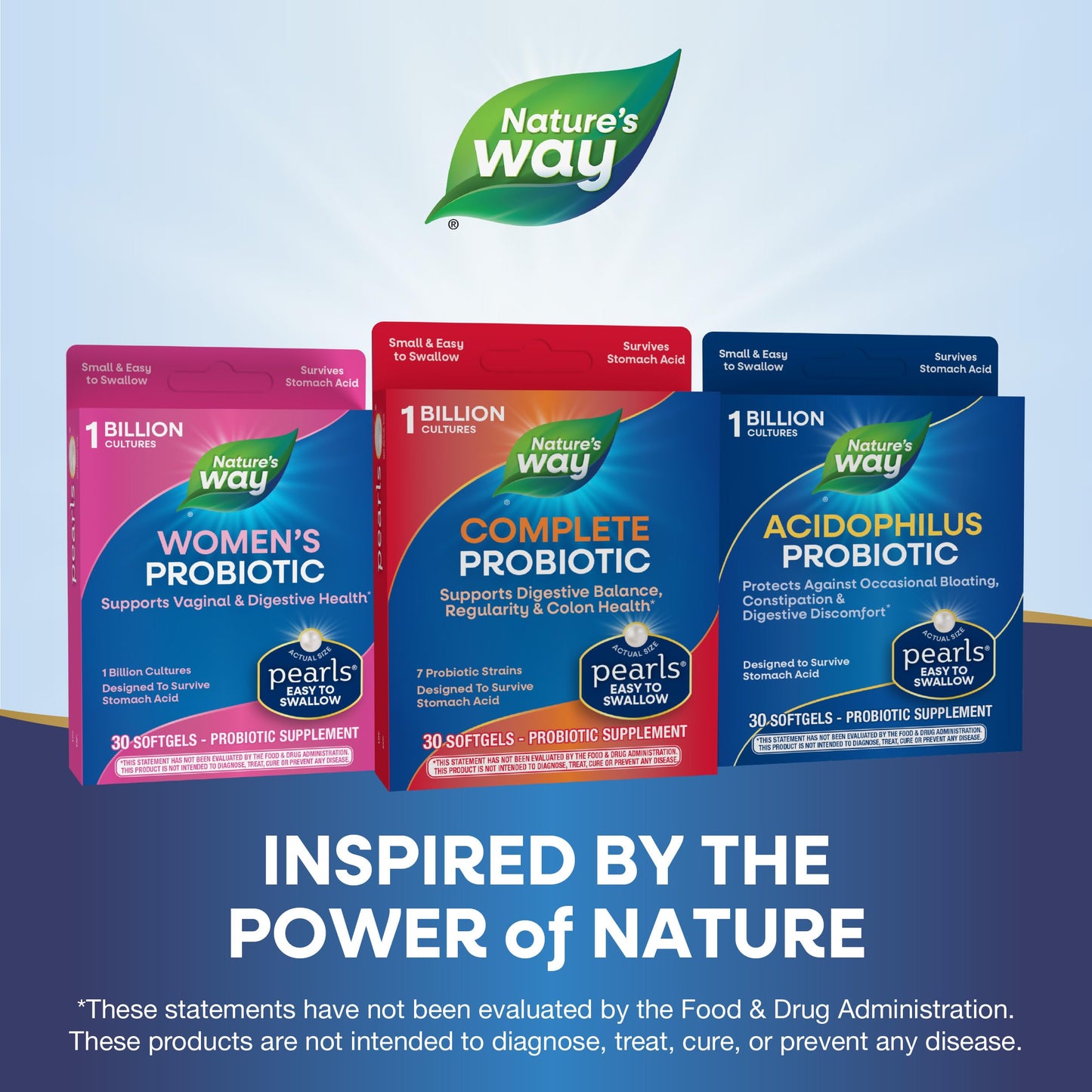 Nature's Way Complete Probiotic Pearls, Supports Digestive Balance*, 1 Billion Live Culture, Supplement for Men and Women, No Refrigeration Required, 30 Softgels (Packaging May Vary)