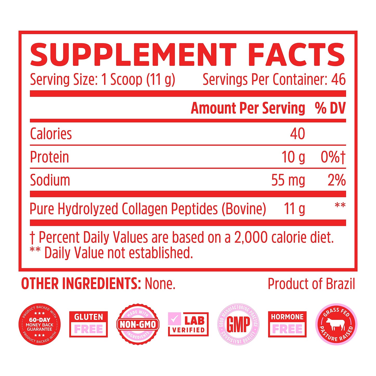 Zhou Collagen Peptides - Pure Hydrolized Collagen Powder for Women & Men, Grass Fed Natural Bovine Collagen for Skin, Hair Growth, Joints & Bones - 18 oz Jar (46 Servings)