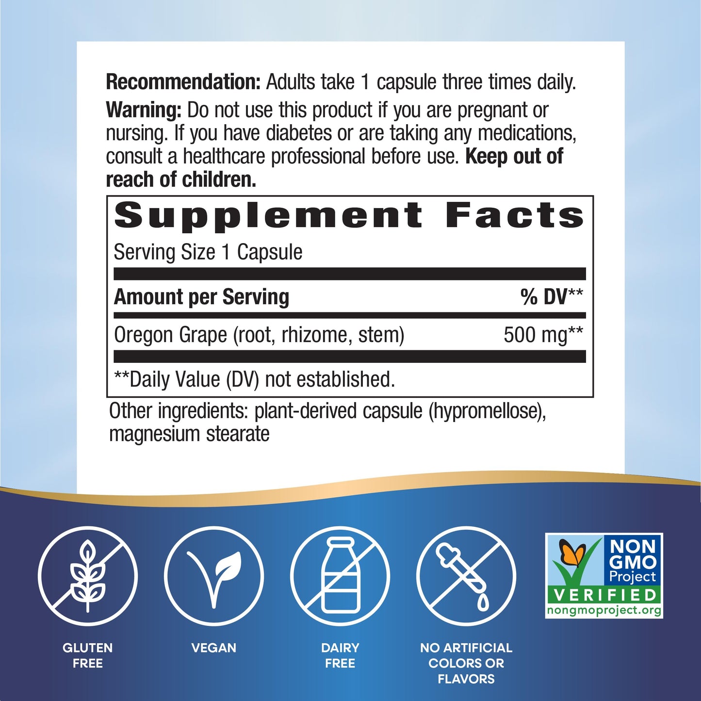 Nature's Way Oregon Grape, Traditional Digestion Remedy* Supplement, 90 Vegan Capsules