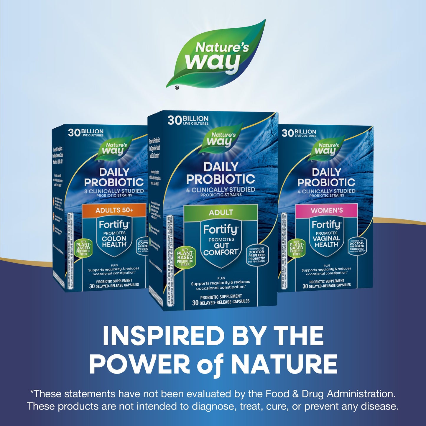 Nature's Way Fortify Daily Probiotic + Prebiotic for Men and Women, 30 Billion Live Cultures, Digestive and Immune Health Support* Supplement, 30 Capsules