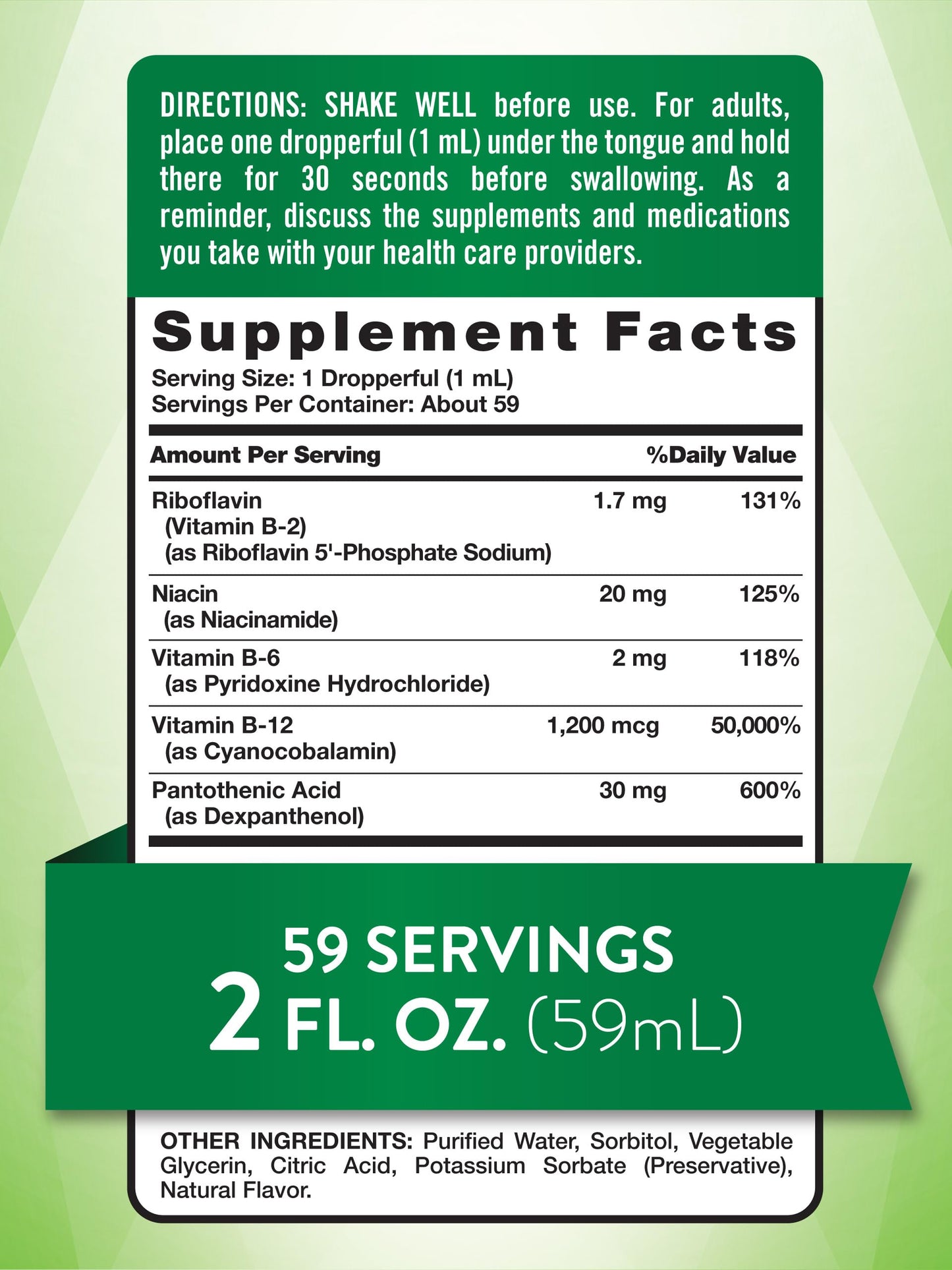 Nature's Truth Sublingual B Complex | with B12 | 2 Fluid Ounces | Berry Flavor | Vegetarian, Non-GMO & Gluten Free Supplement