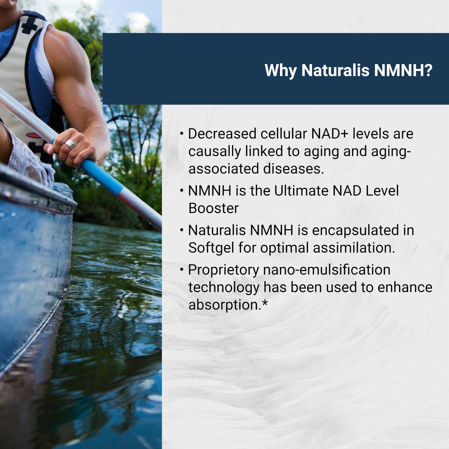 Naturalis NMNH (Dihydronicotinamide Mononucleotide) 300mg Per Serving - May Better Enhance NAD+ Levels & Support - Nano Emulsified in MCT Oil for Better Absorption - 60 Softgels