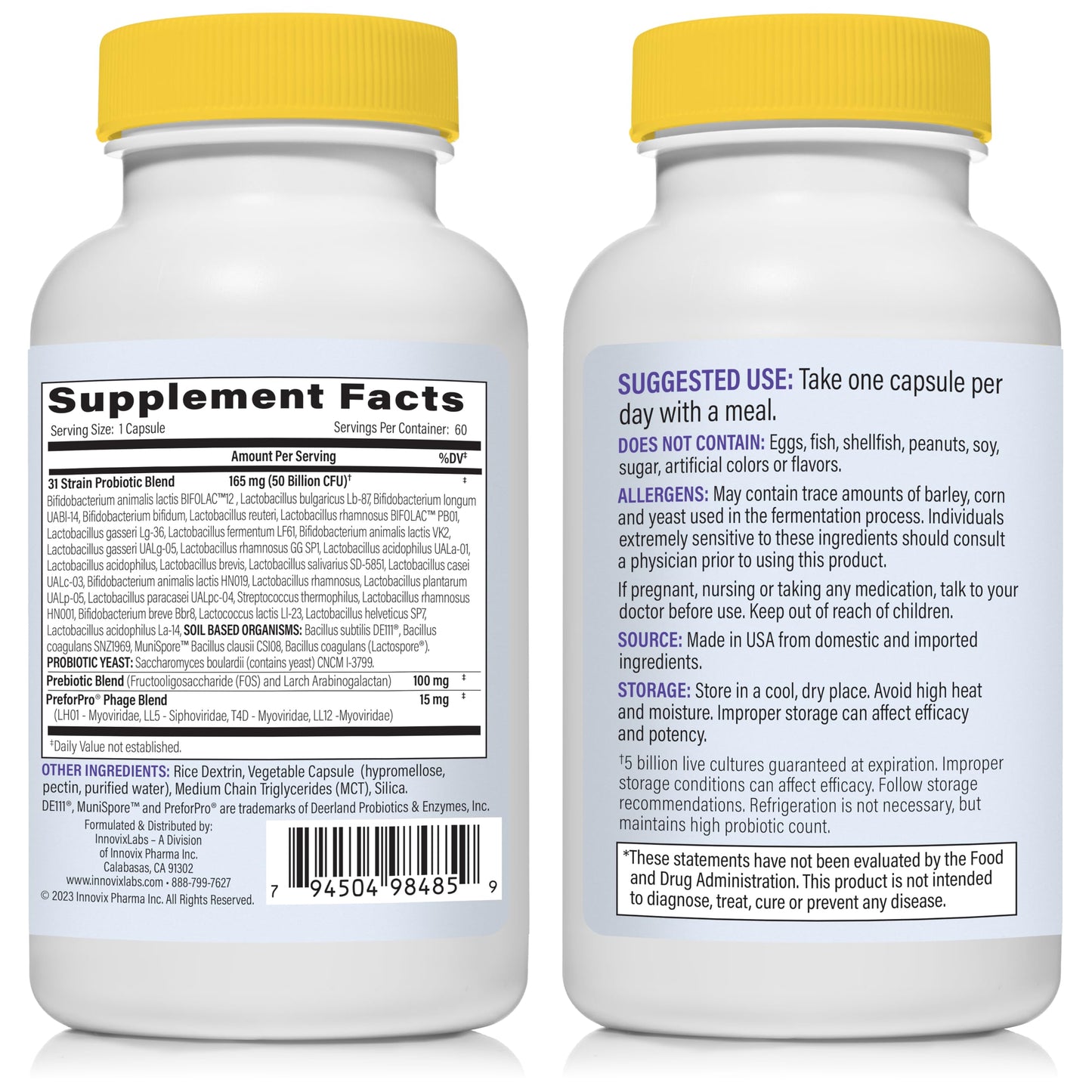 InnovixLabs Multi Probiotic & Curcumin Bundle Multi-Strain Probiotic (60 Time-Release Capsules) Turmeric Curcumin (100 Time-Release Tablets). Supports Gut and Immune Health. *