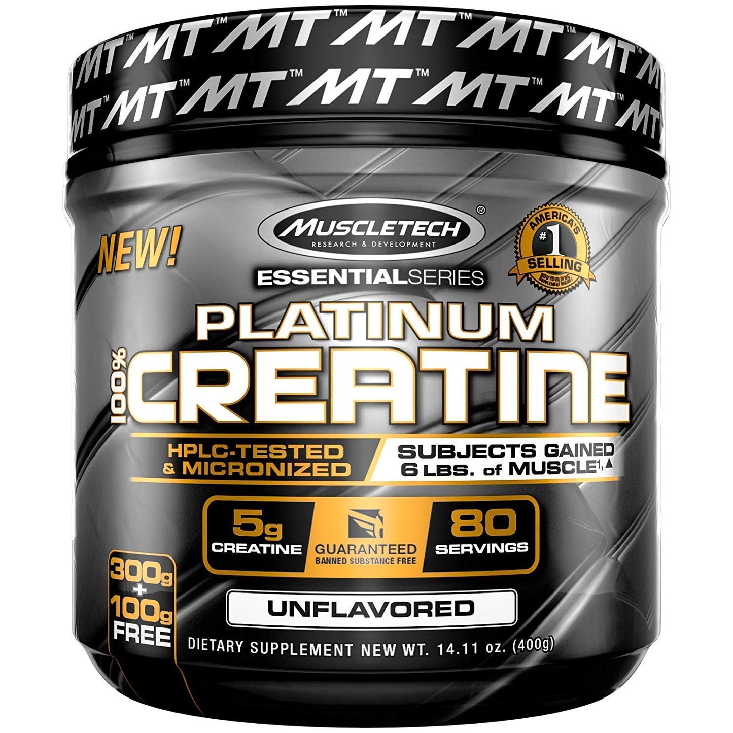 MuscleTech Creatine Monohydrate Powder Platinum Pure Micronized Muscle Recovery + Builder & Platinum Multivitamin for Immune Support 18 Vitamins & Minerals