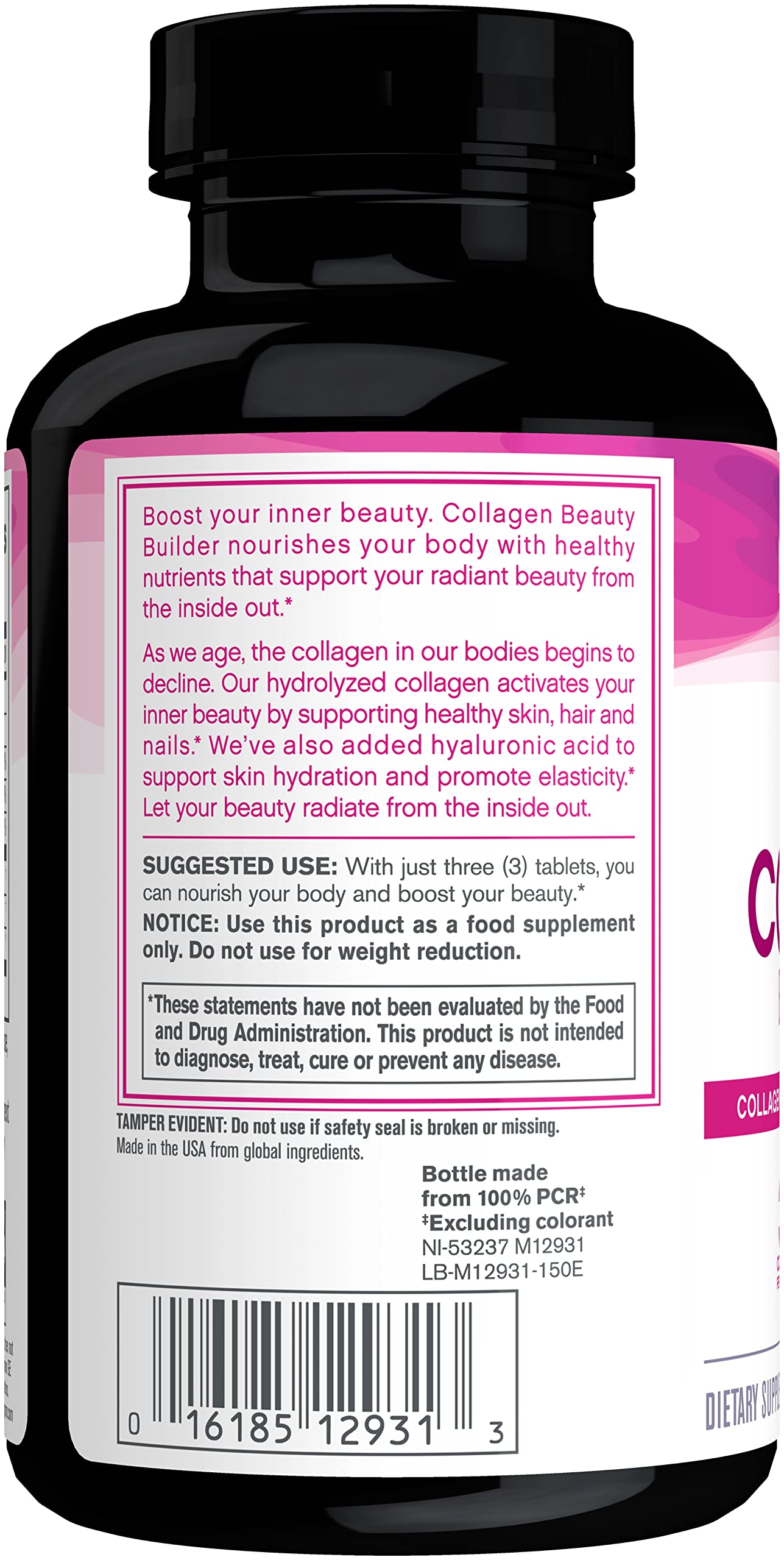 NeoCell Collagen Beauty Builder With Hyaluronic Acid and Biotin, Skin, Hair and Nails Supplement, Includes Antioxidants, Tablet, 150 Count, 1 Bottle
