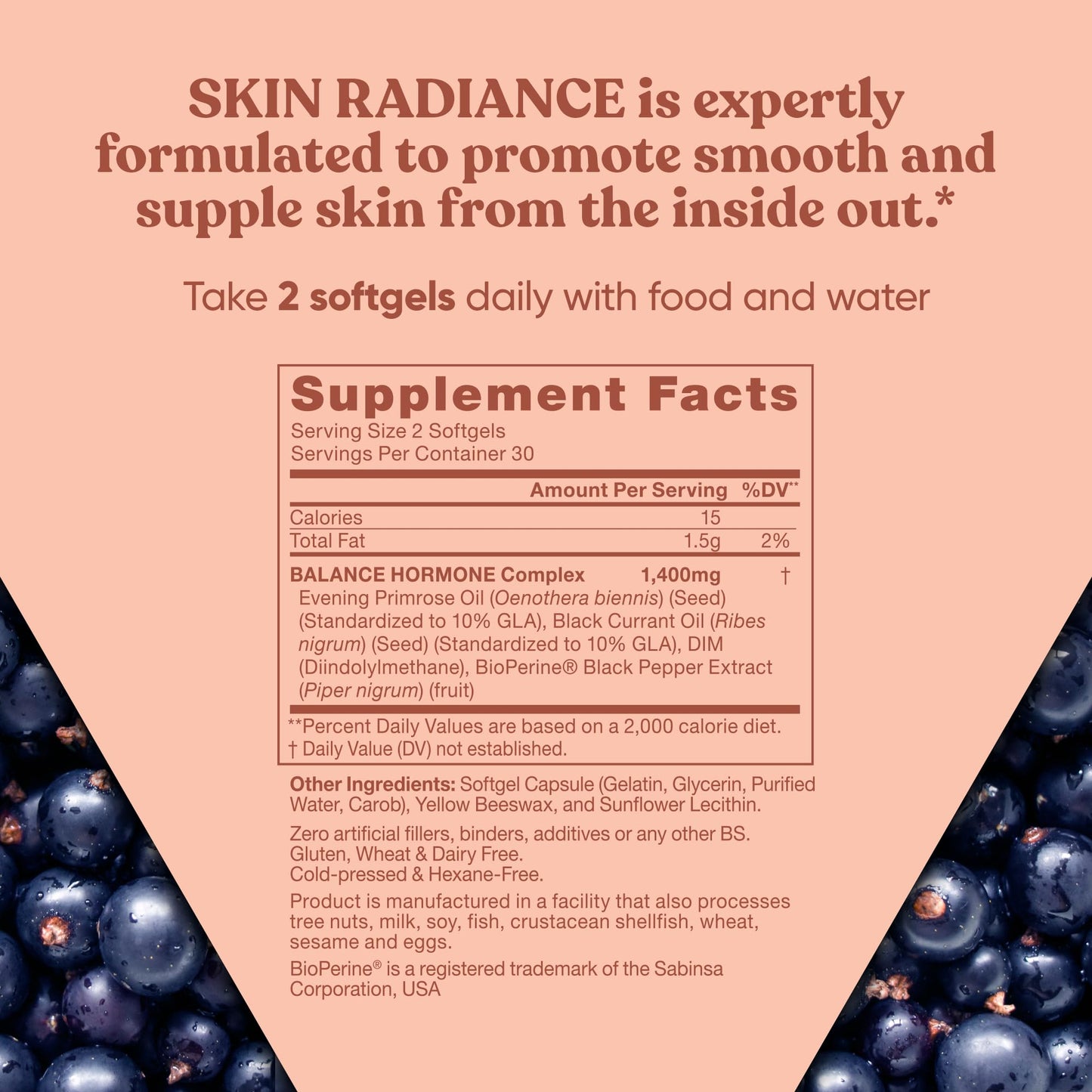 Radiance Flawless Skin & Complexion – Hormonal Acne, Skin Care – Support Your Natural Beauty Building Blocks – Cold Pressed Acne Pills, Evening Primrose Oil, Black Seed Oil, & DIM – 60 Liquid Softgels