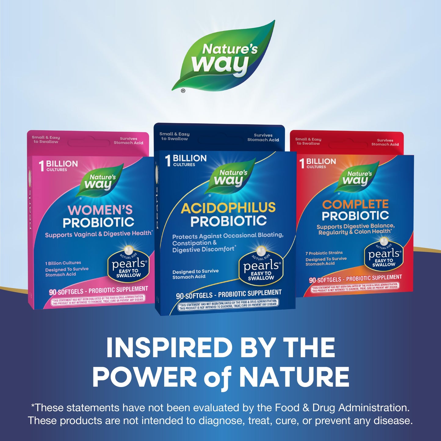 Nature's Way Acidophilus Probiotic Pearls, Supports Digestive Balance and Gut Health*, Protects Against Occasional Constipation and Bloating*, 1 Billion Live Cultures, 90 Softgels (Packaging May Vary)