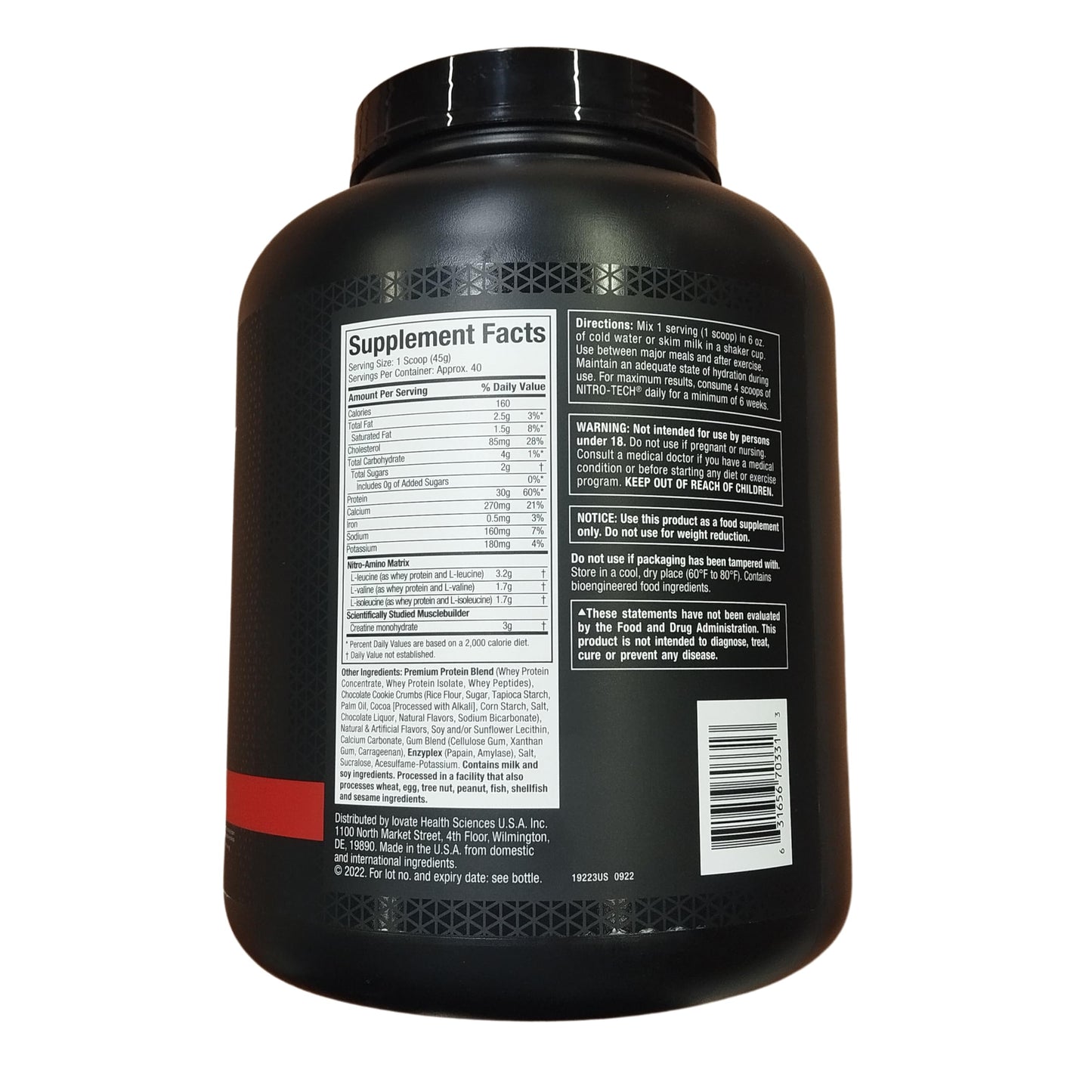 Muscletech Whey Protein Powder & Multivitamin for Immune Support - Nitro-Tech Muscle Building Formula with Whey Protein Isolate & Peptides, 30g Protein, 3g Creatine, 6.8g BCAAs, and Platinum Multivitamin with 18 Vitamins & Minerals